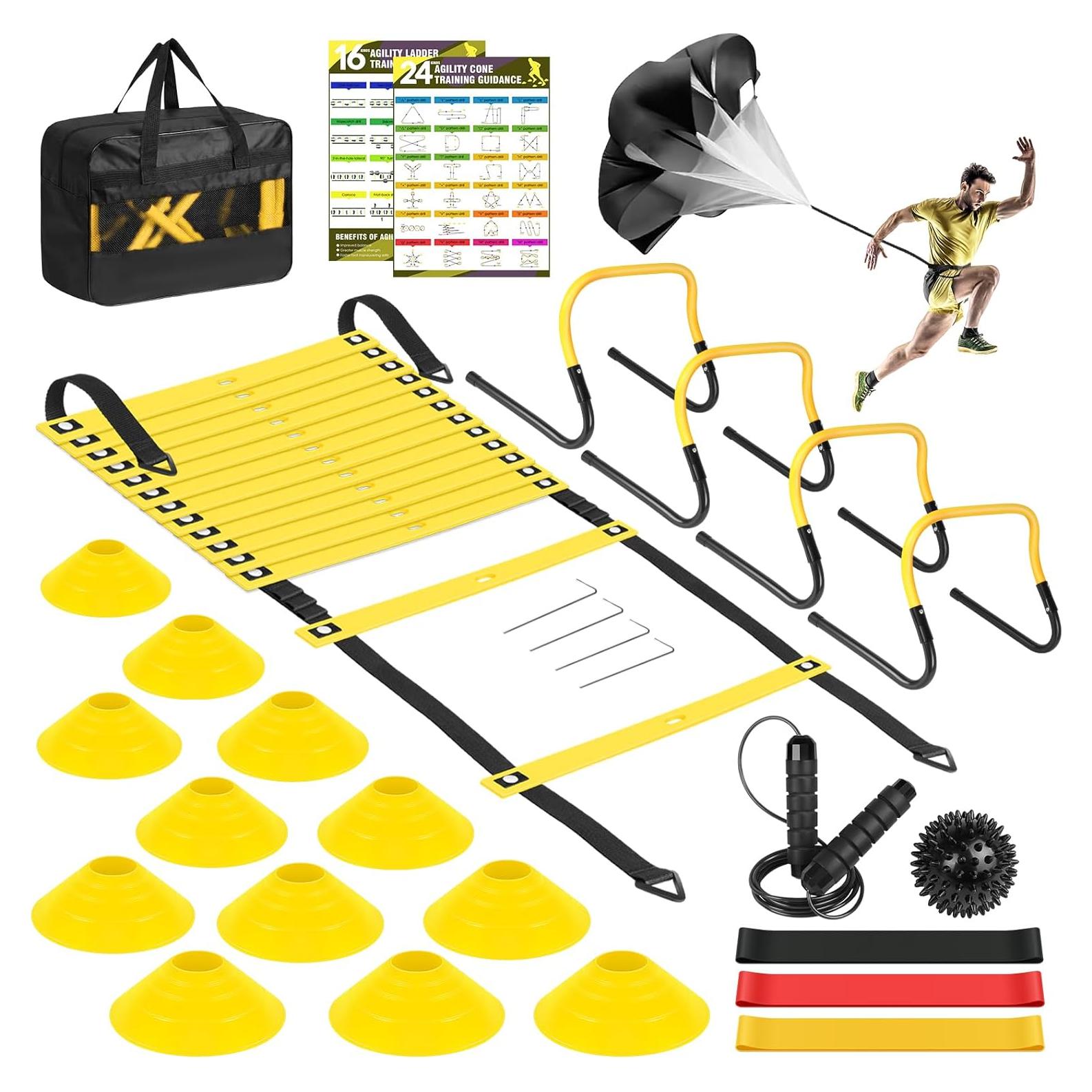 Equipo de Entrenamiento de Agilidad BORNEW 20 pies y Accesorios