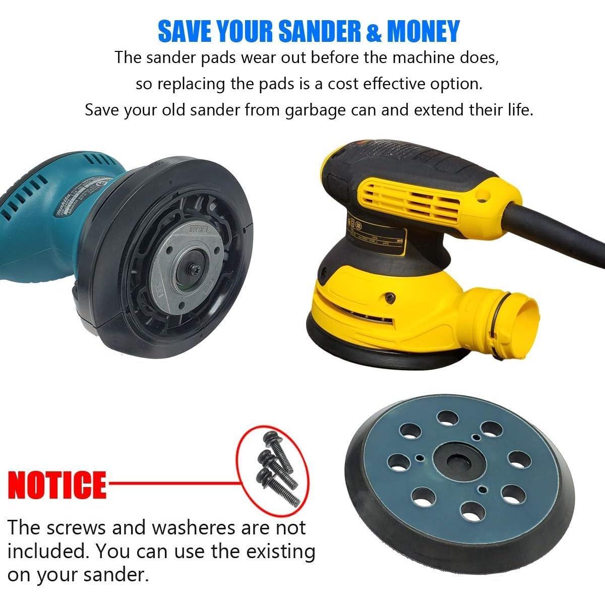 Pad de Lijadora RUIHONGV 12,7 cm 8 Agujeros Paquete de 2