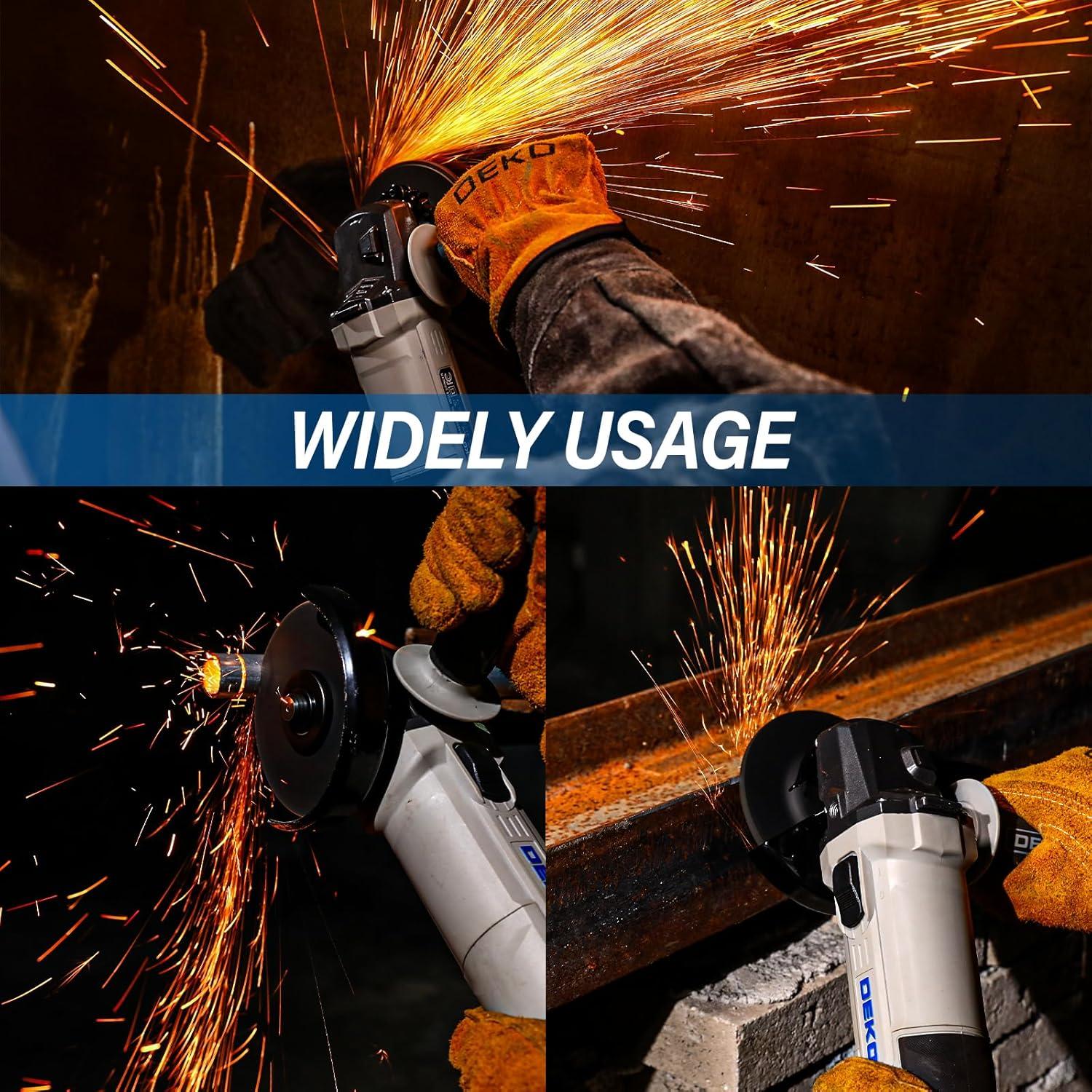 Amoladora Eléctrica DEKOPRO 115mm 900W con Discos y Mango