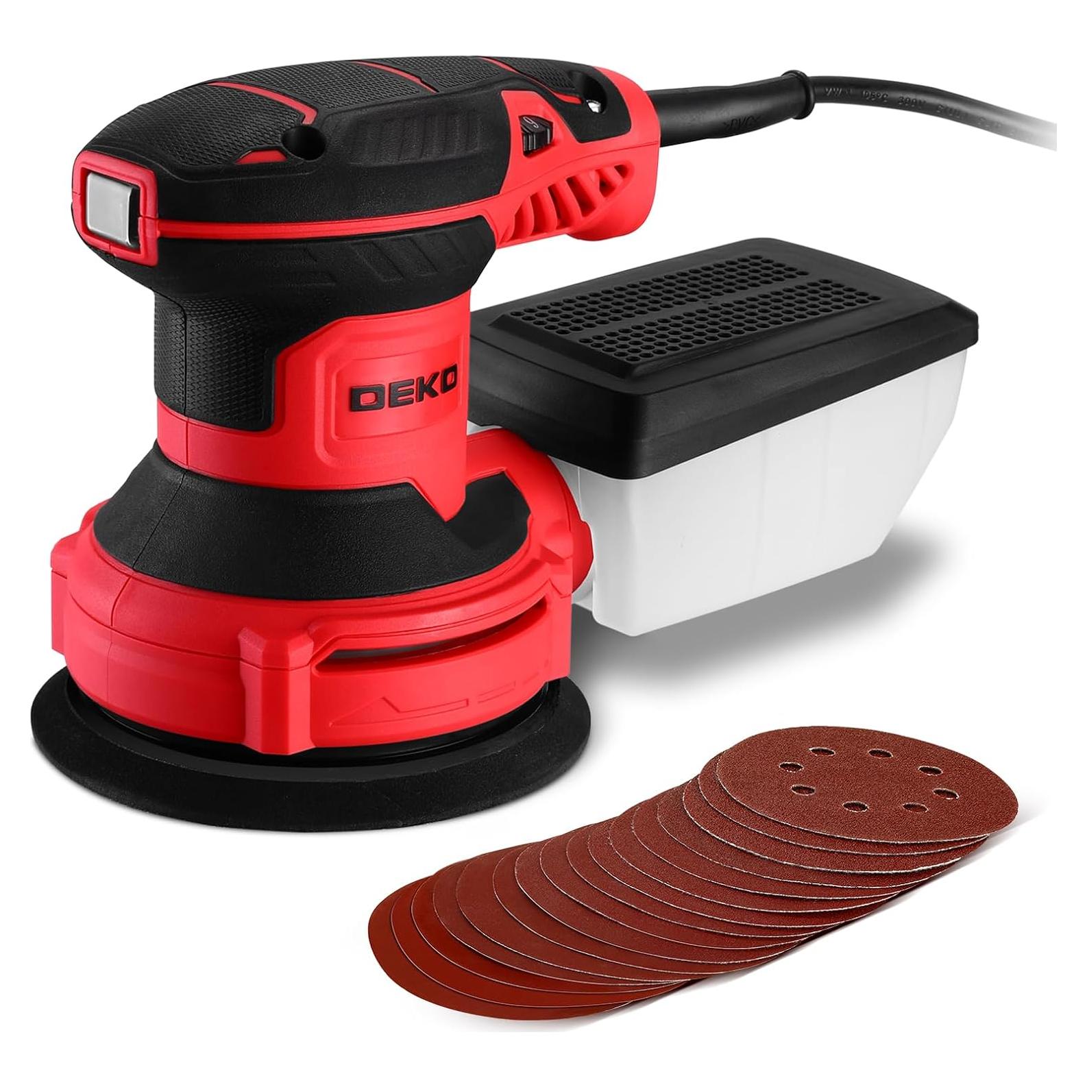Lijadora Orbital Eléctrica DEKOPRO 5" 6 Velocidades Rojo