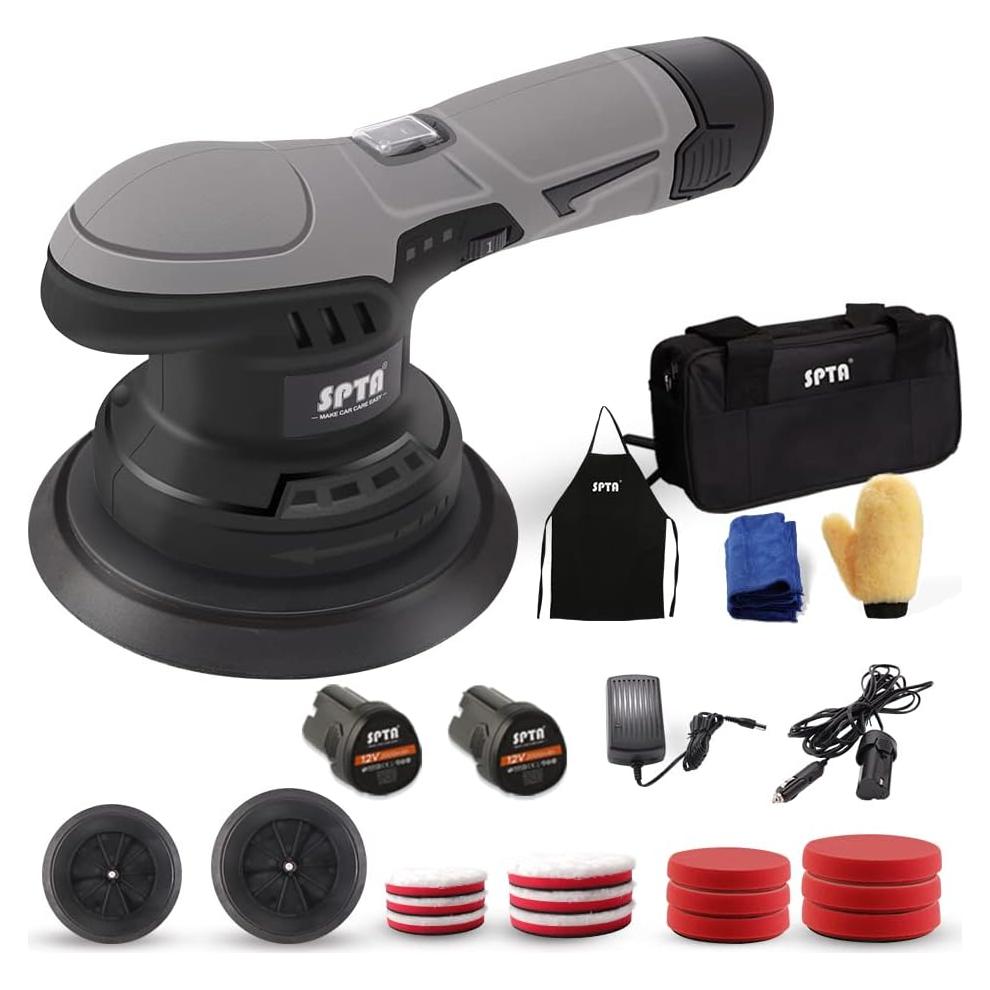 Pulidora Inalámbrica SPTA 12V con 2 Baterías y Kit