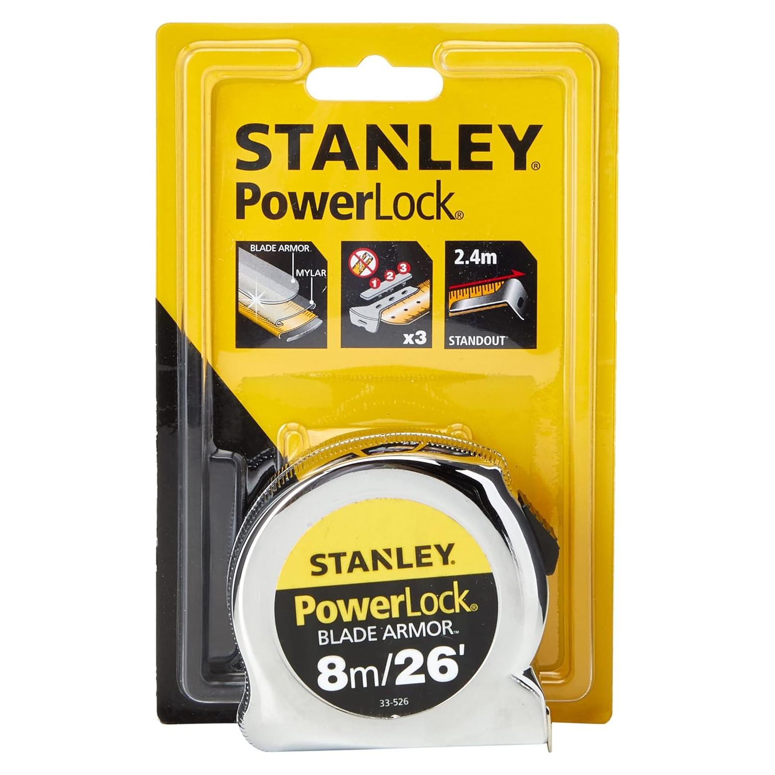 Cinta Métrica Stanley Powerlock 8m Blade Armor