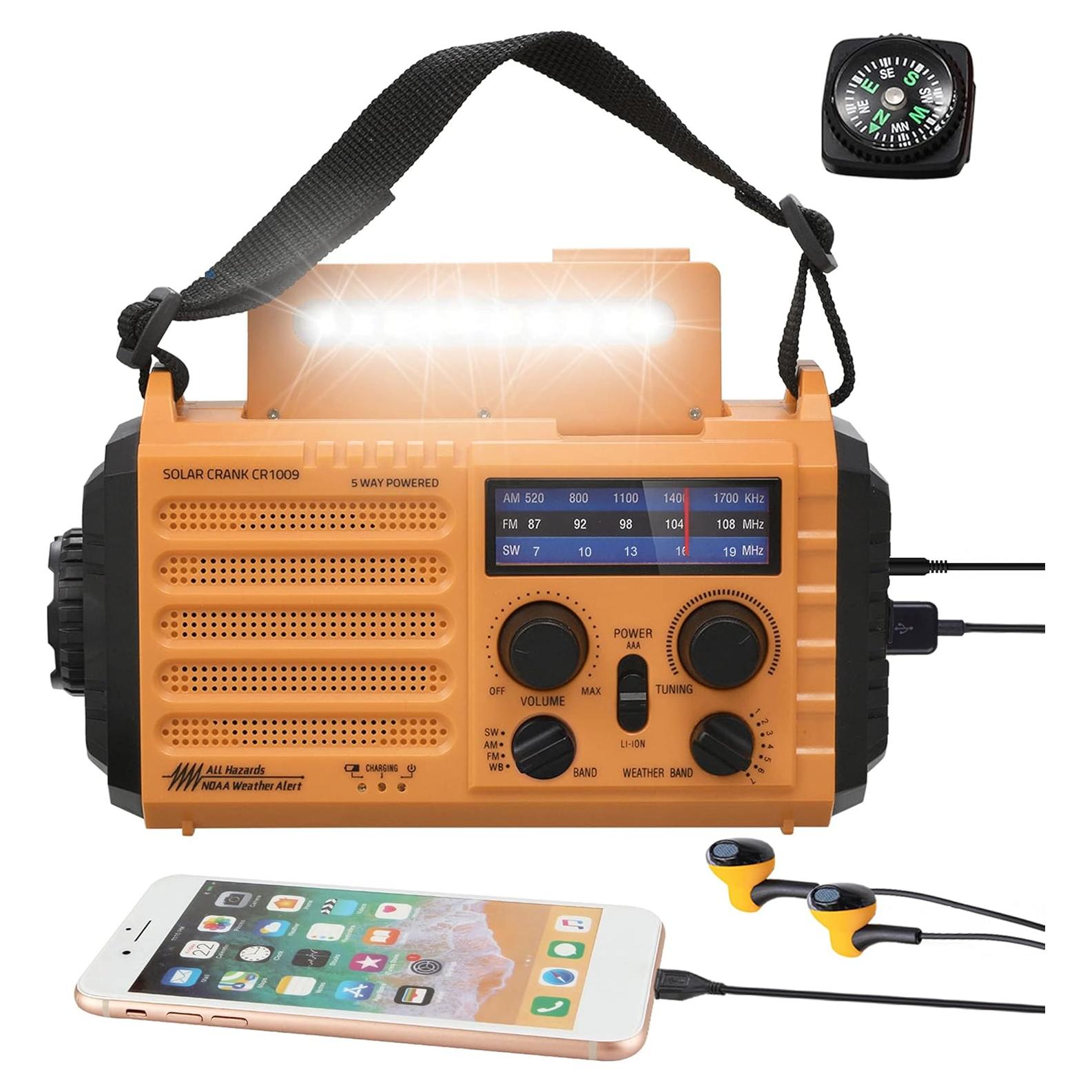 Radio Meteorológica 5000 Mesqool AM/FM Solar Manivela