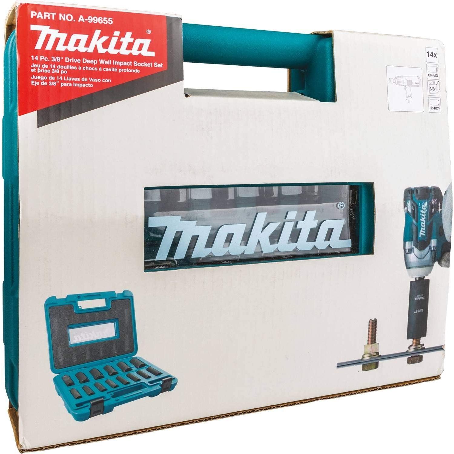 Juego de 14 Enchufes de Impacto Makita A-99655 3/8"