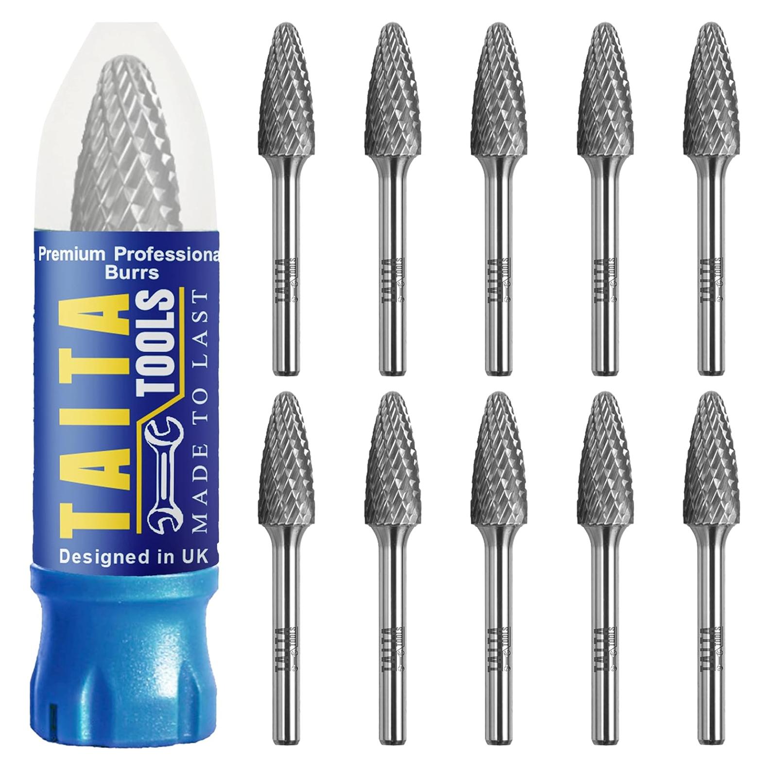 Fresa de Carburo TaitaTools SF-5 9.53mm Doble Corte 10PCs