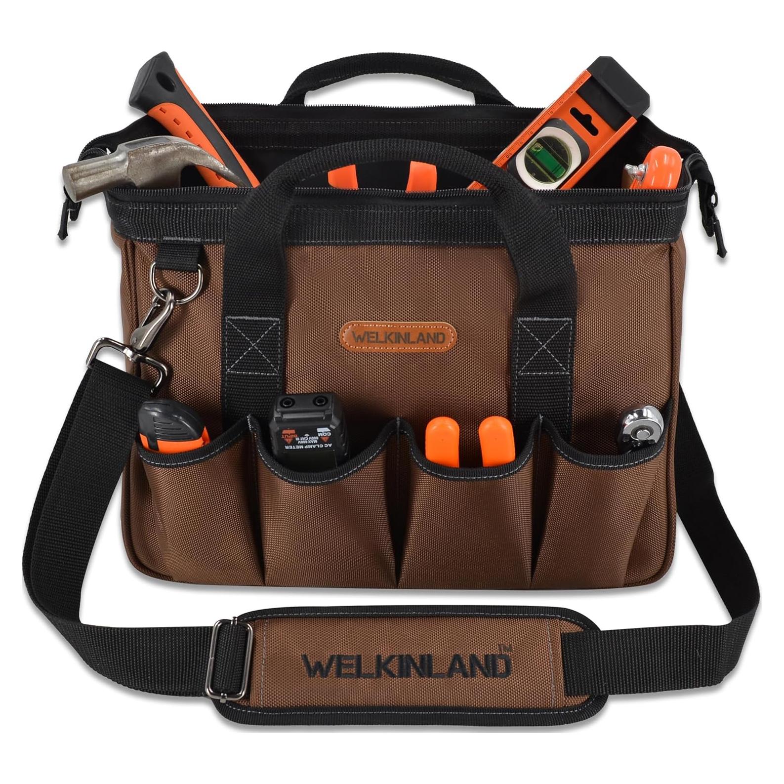 Bolsa de Herramientas WELKINLAND 17 Bolsillos 18L Marrón