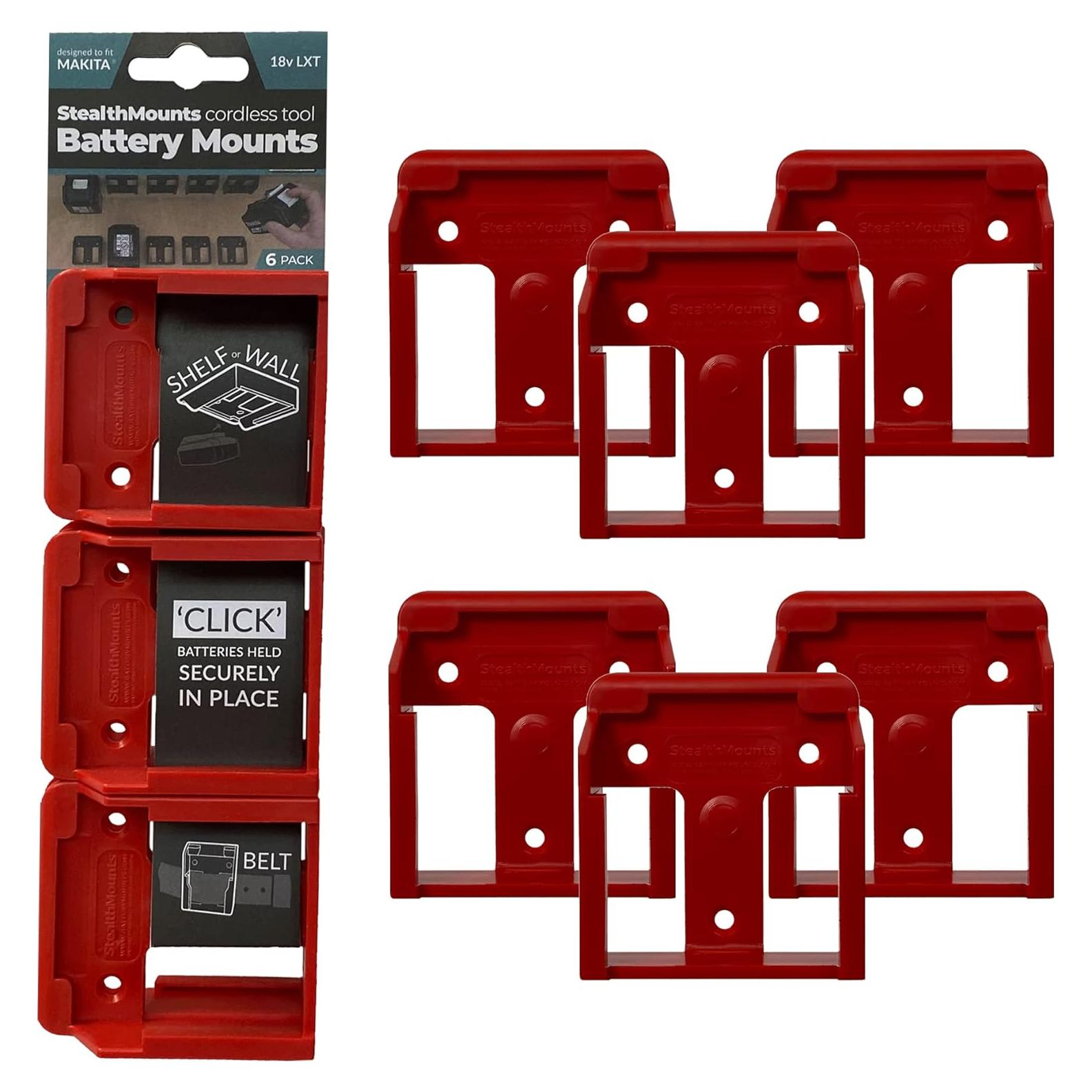 Soporte de Batería StealthMounts 6 Piezas Rojo 18V