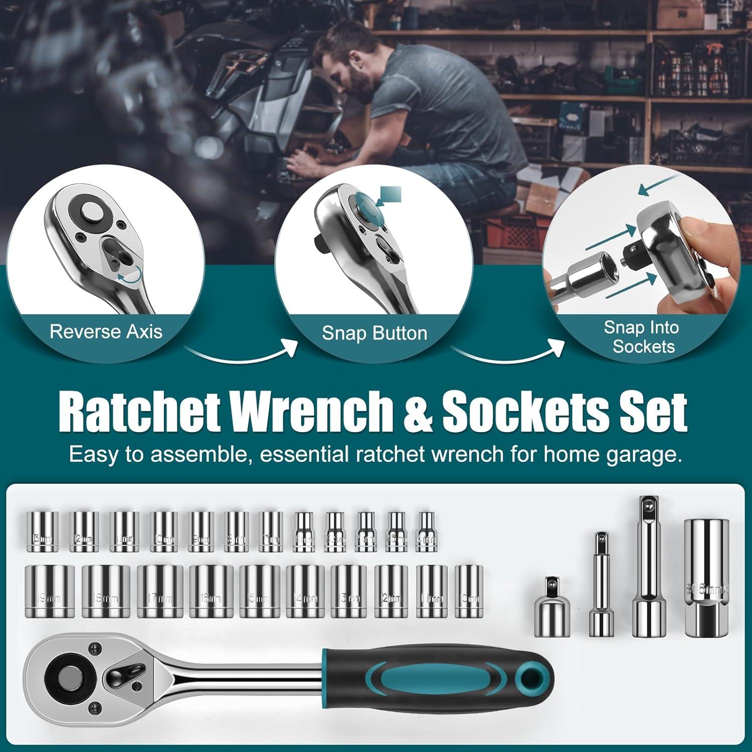 Kit de Herramientas Sundpey 248 Pcs - Caja Portátil Azul