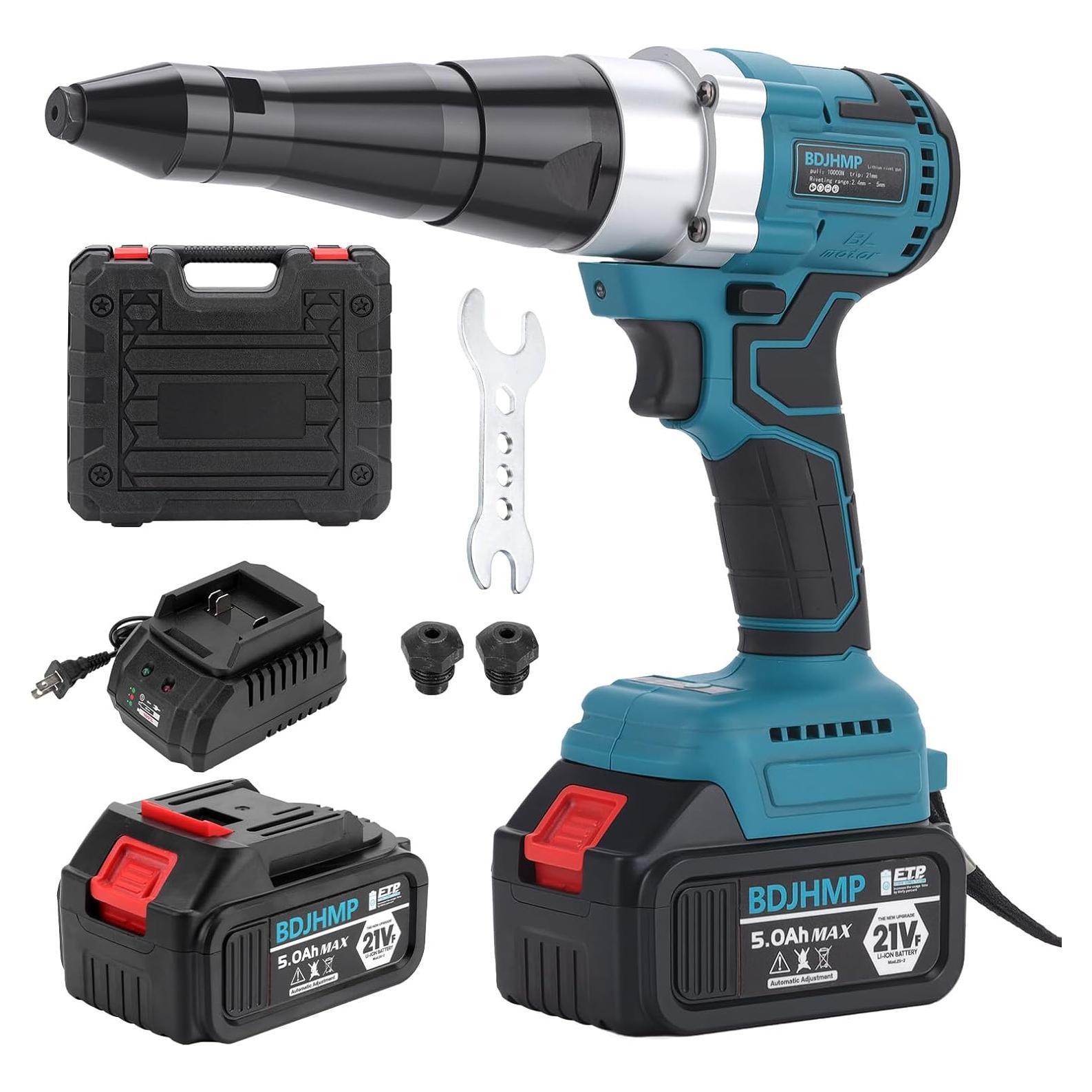 Pistola de Remaches Inalámbrica BDJHMP 21V 5.0Ah Automática