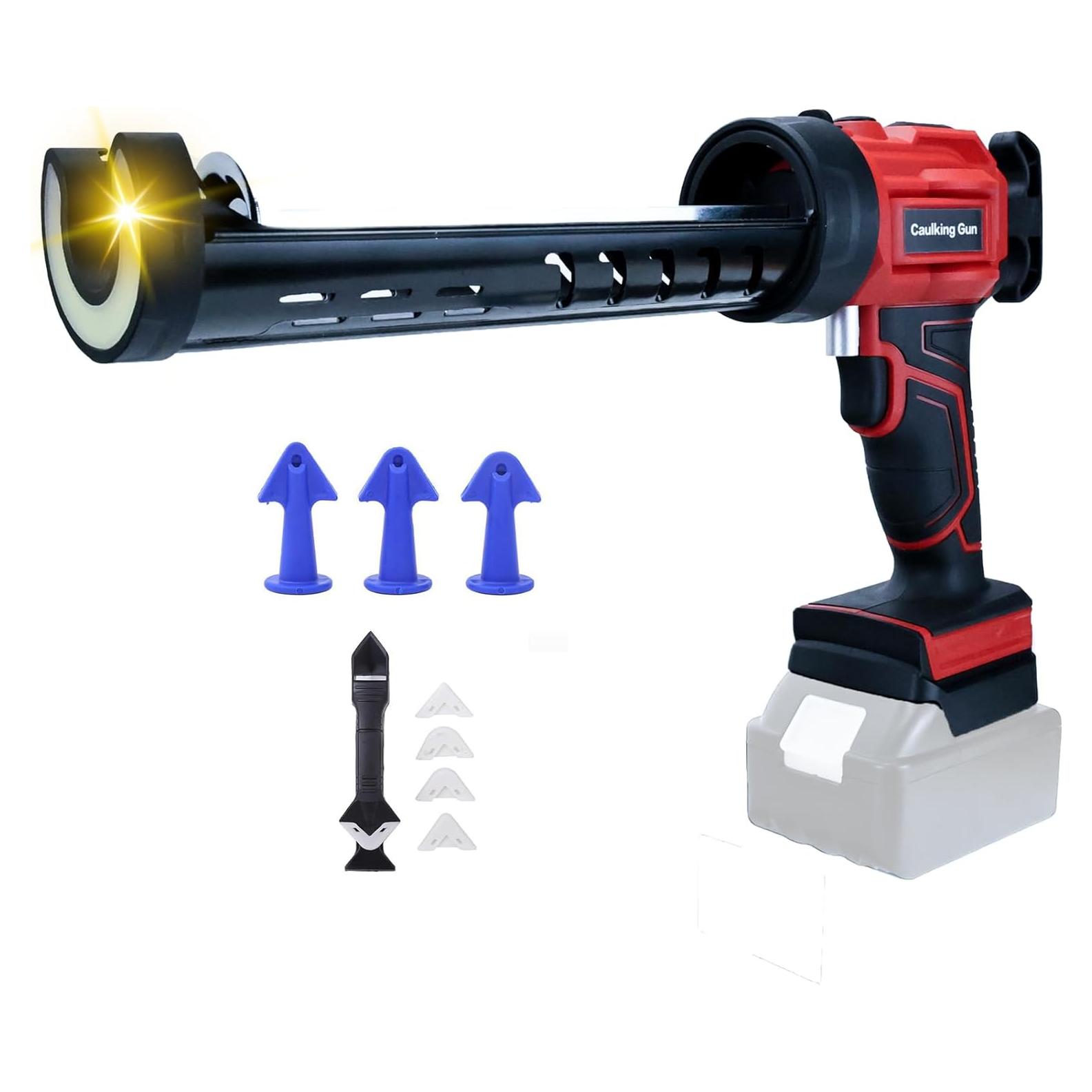 Pistola de Calafateo Inalámbrica HLiePiHa 20V 10oz con Luz LED