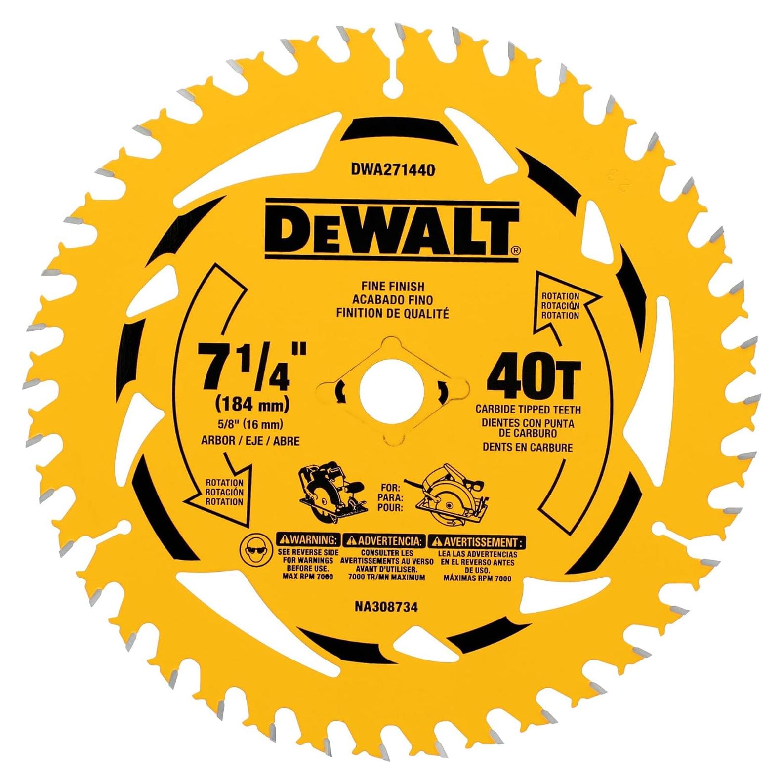 Hoja de sierra circular DEWALT 40T 24.64cm para madera