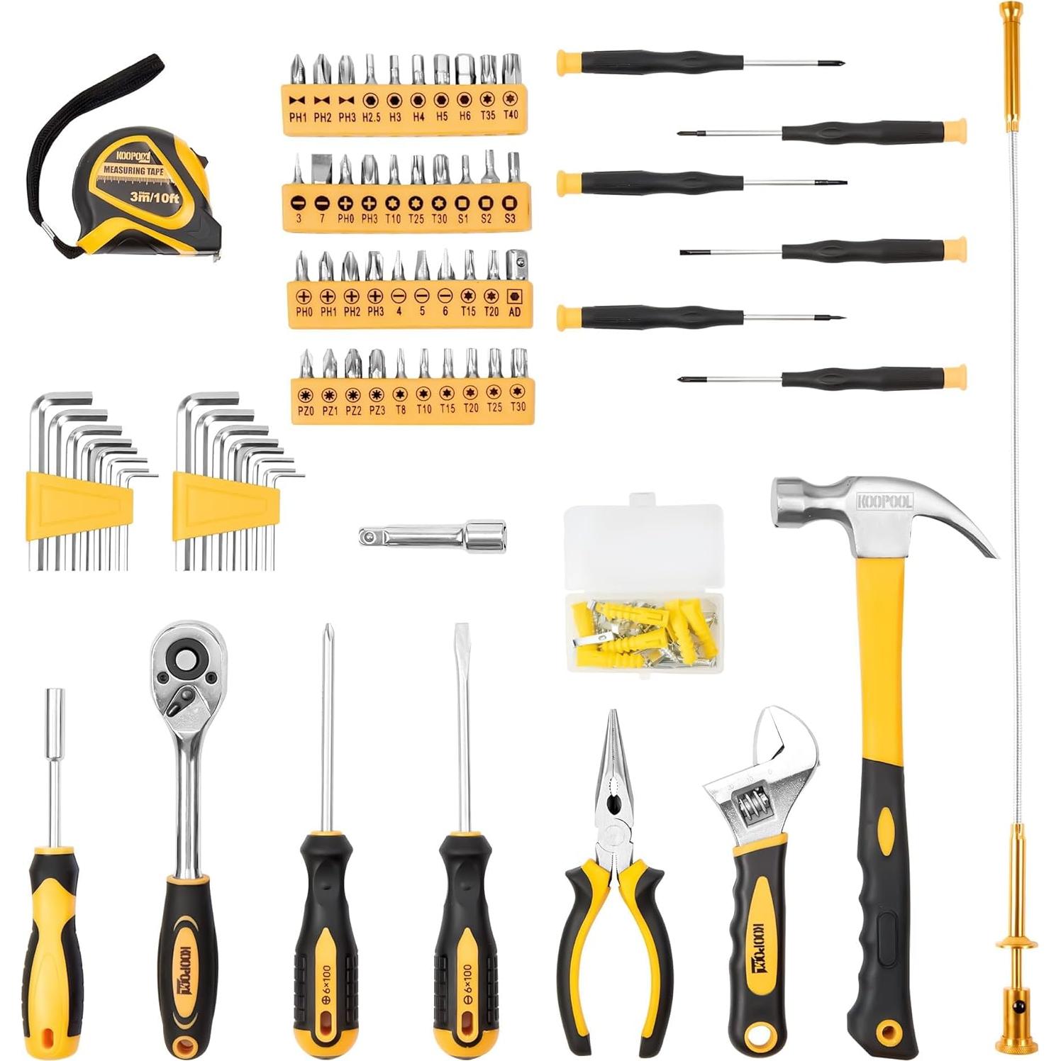 Juego de Herramientas KOOPOOL 159 Piezas para Hogar y Auto