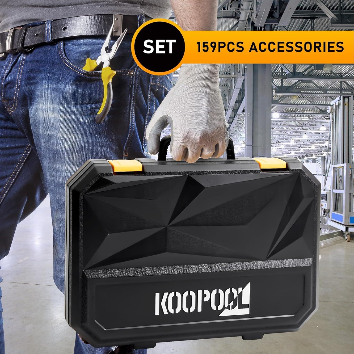 Juego de Herramientas KOOPOOL 159 Piezas para Hogar y Auto