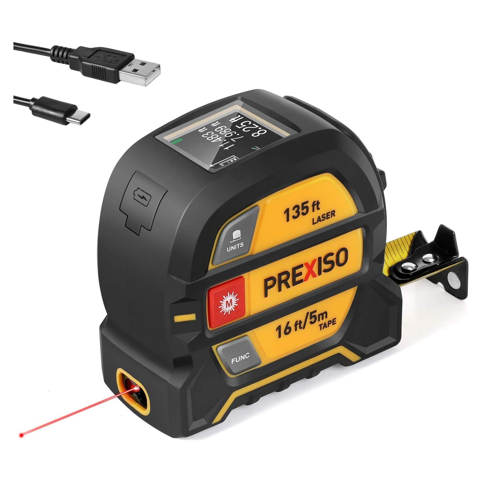 Cinta Métrica Láser 2-en-1 Prexiso PLT40LI 40,64m y 4,88m