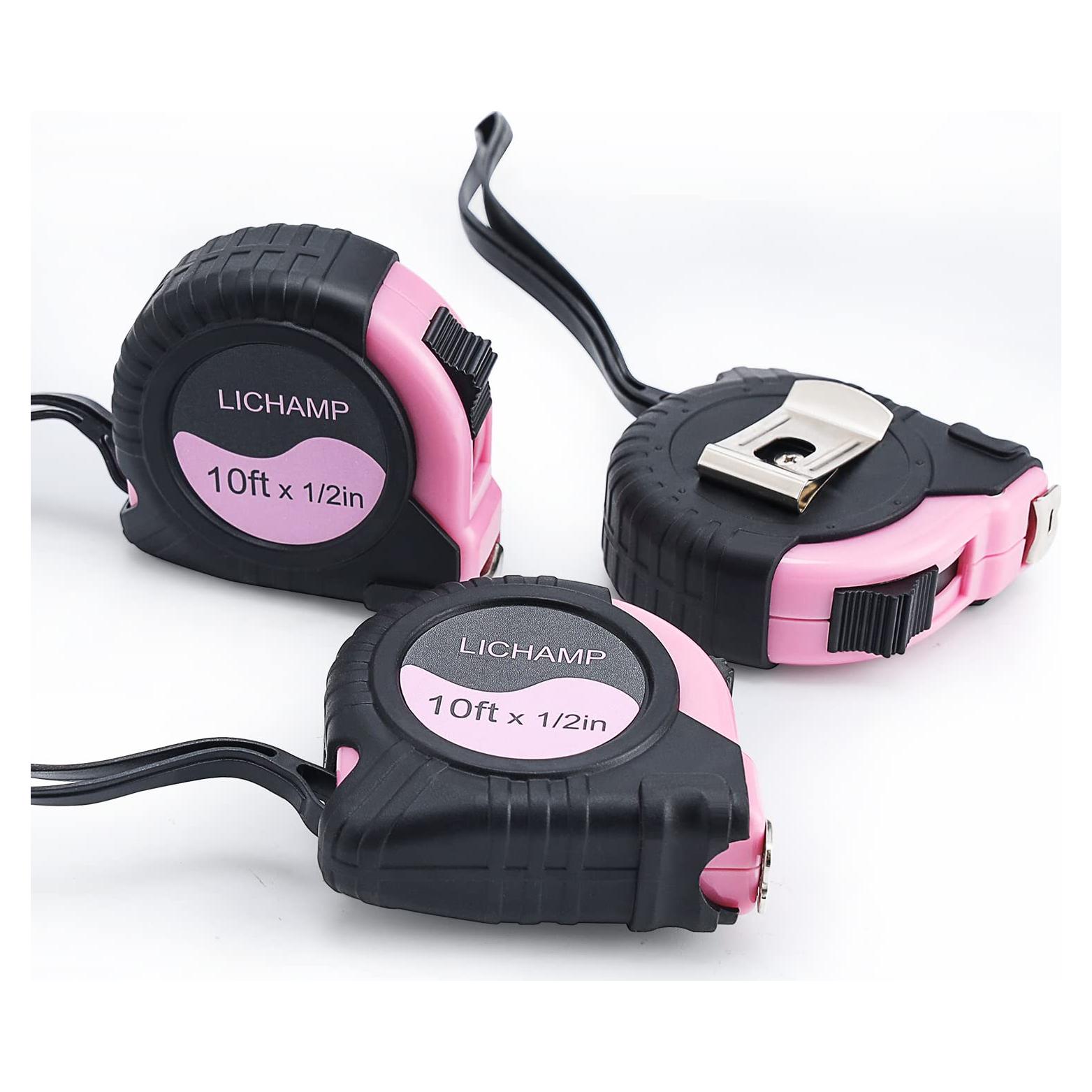 Cinta Métrica Lichamp 3 Piezas 3,05 m Rosa Mini