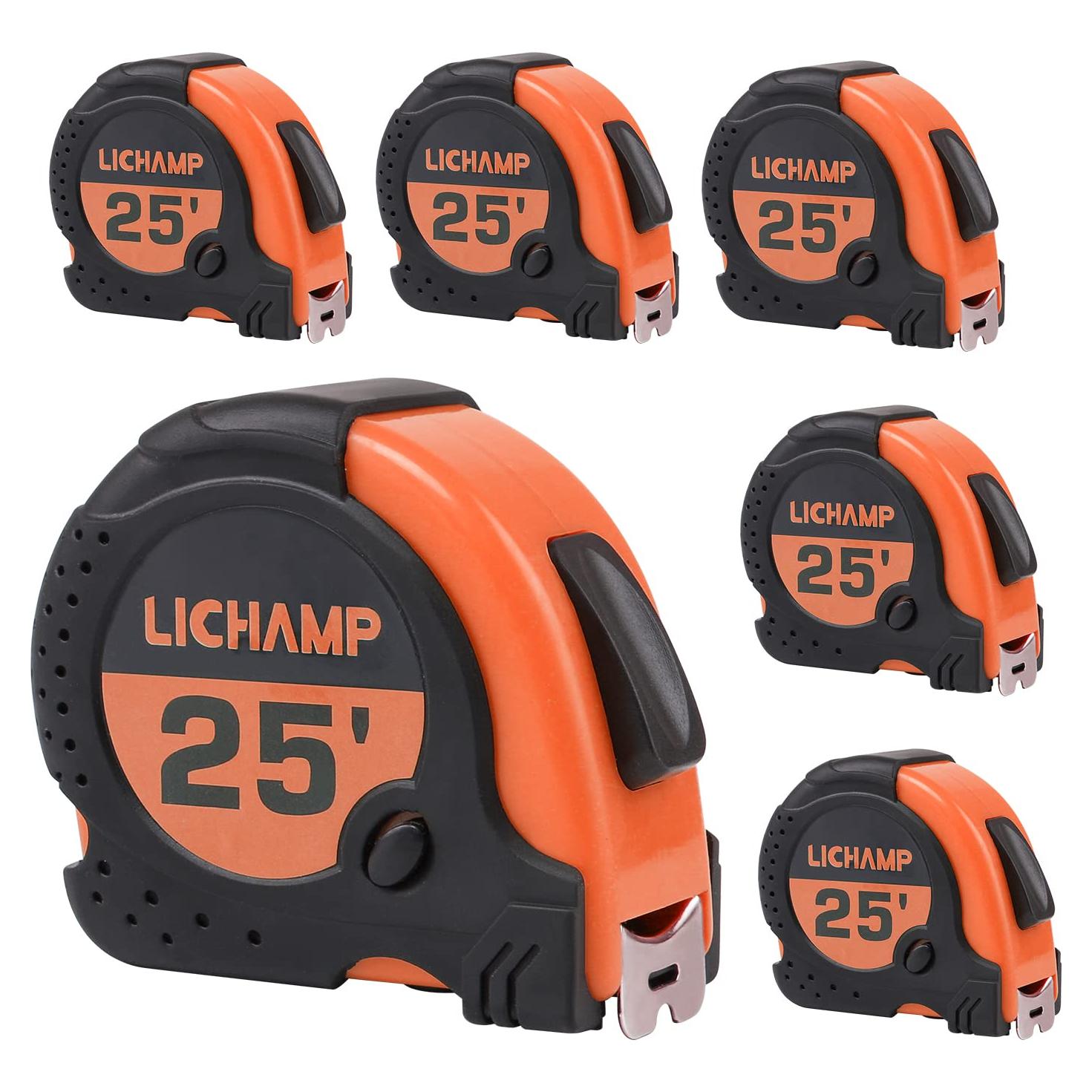 Cinta Métrica Lichamp 7.62 m Paquete de 6 Fácil Lectura