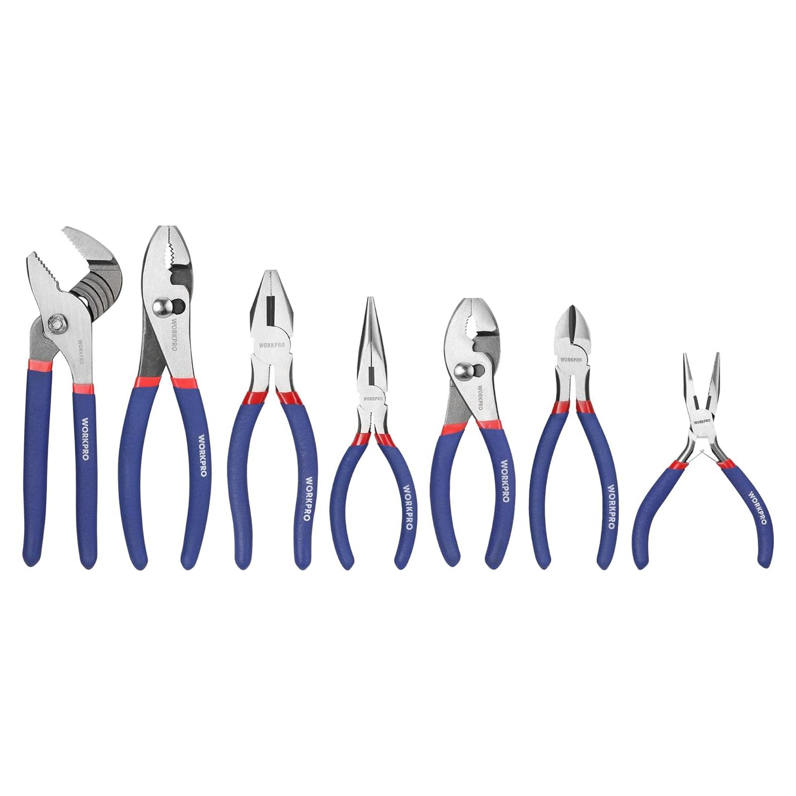 Juego de Alicates 7 Piezas WORKPRO Acero Ergonómico DIY