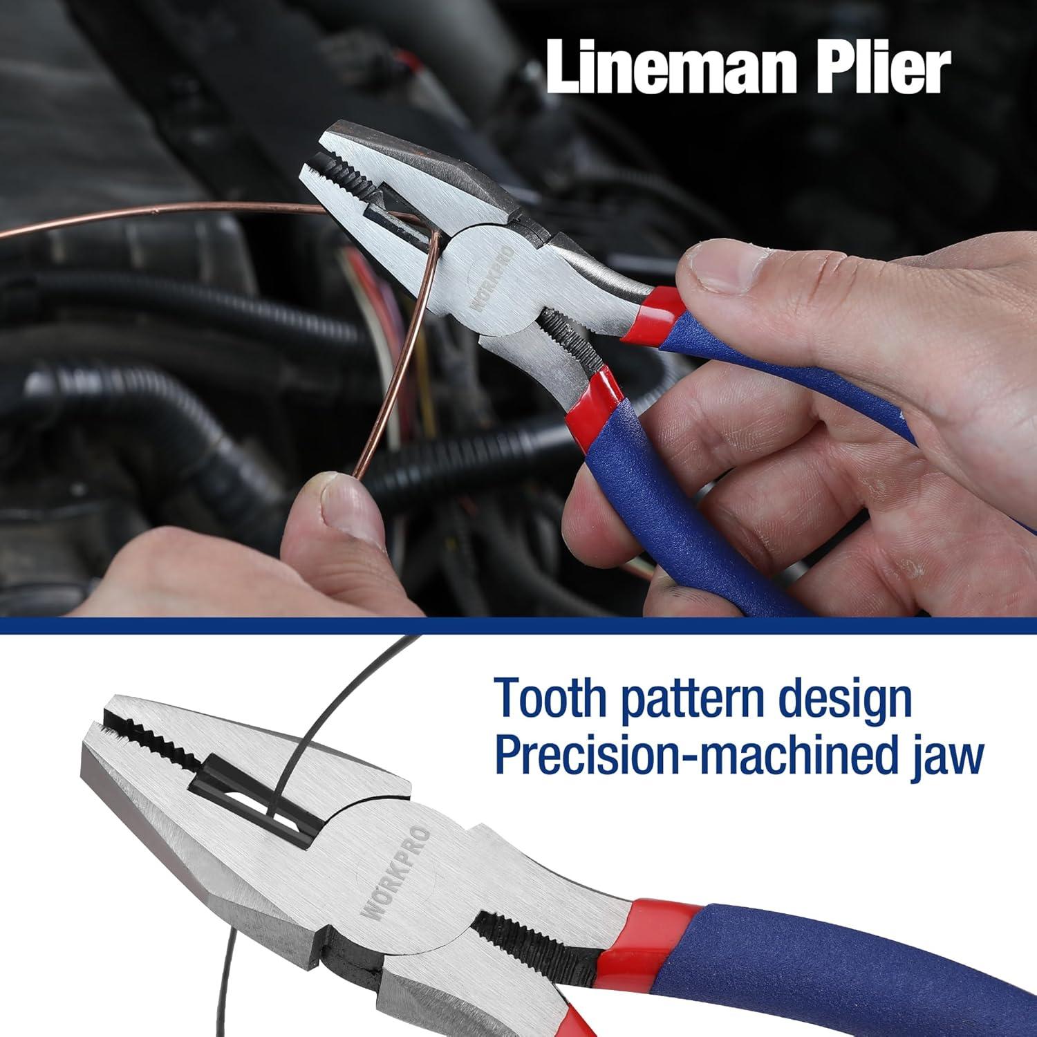 Juego de Alicates 7 Piezas WORKPRO Acero Ergonómico DIY