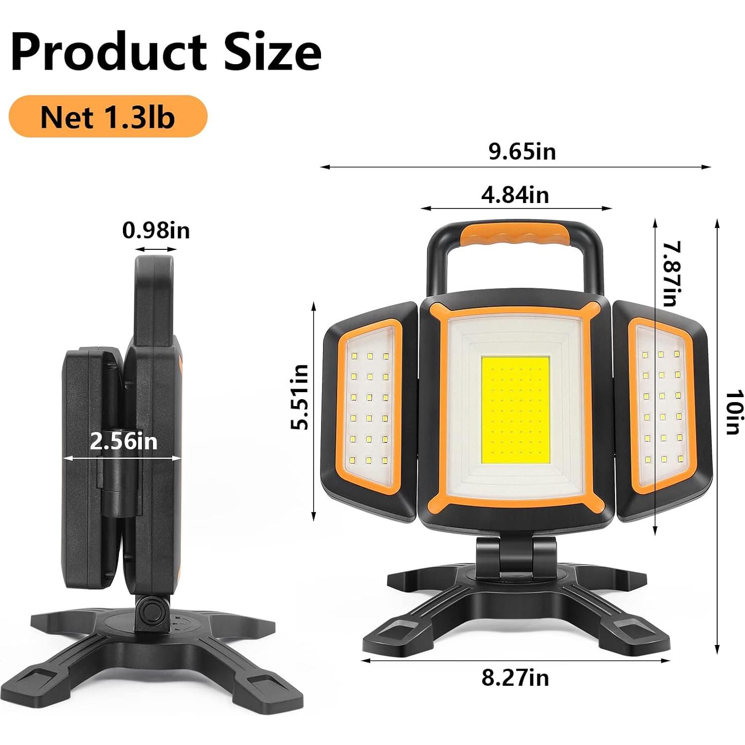 Luz de trabajo LED TRESDA 30W recargable 3000 lúmenes