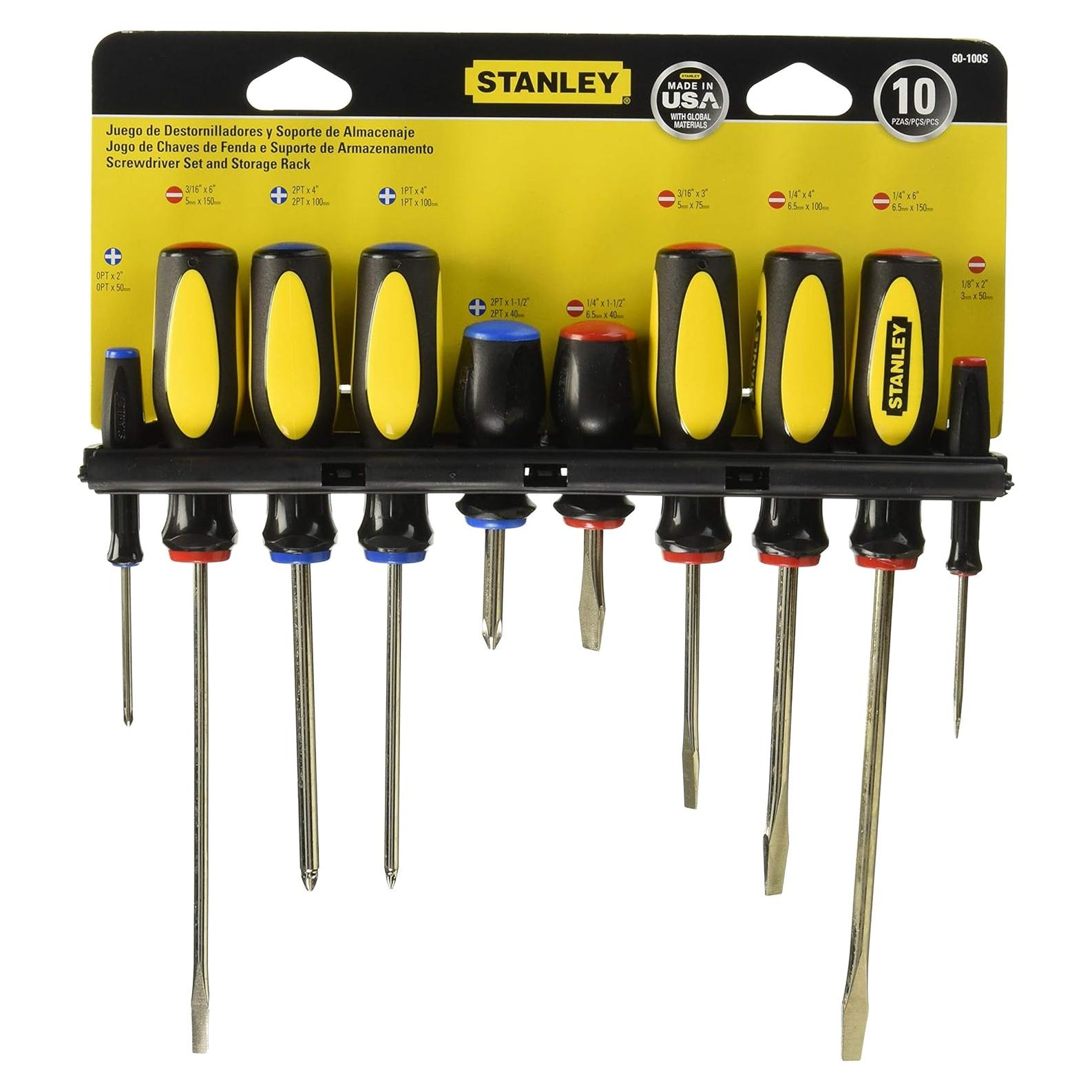 Juego de Destornilladores Estriados Stanley 60-100A 10 Piezas