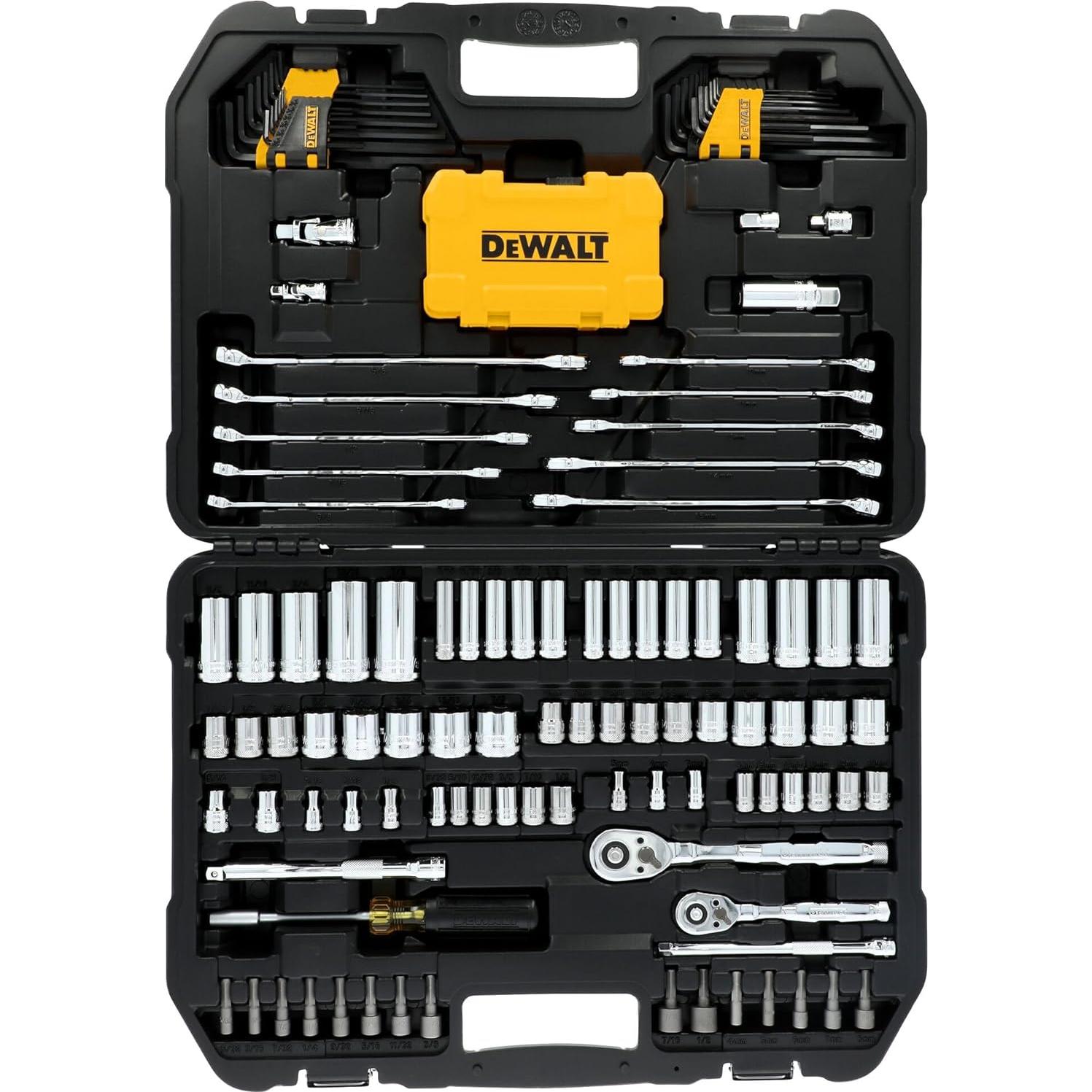 Juego de Herramientas Mecánicas DEWALT 142 Piezas SAE y Métrico