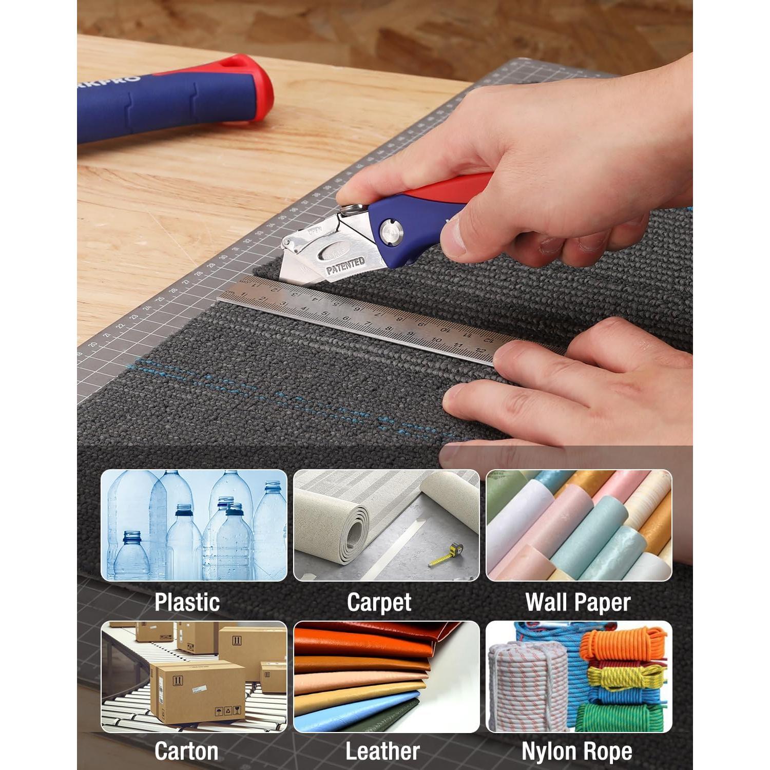 Cuchillo Utility Plegable WORKPRO 17.78 cm con 5 Cuchillas