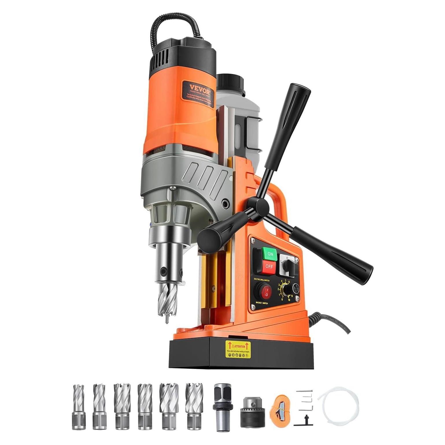 Taladro Magnético VEVOR 1450W 5.08cm 800 RPM con Brocas