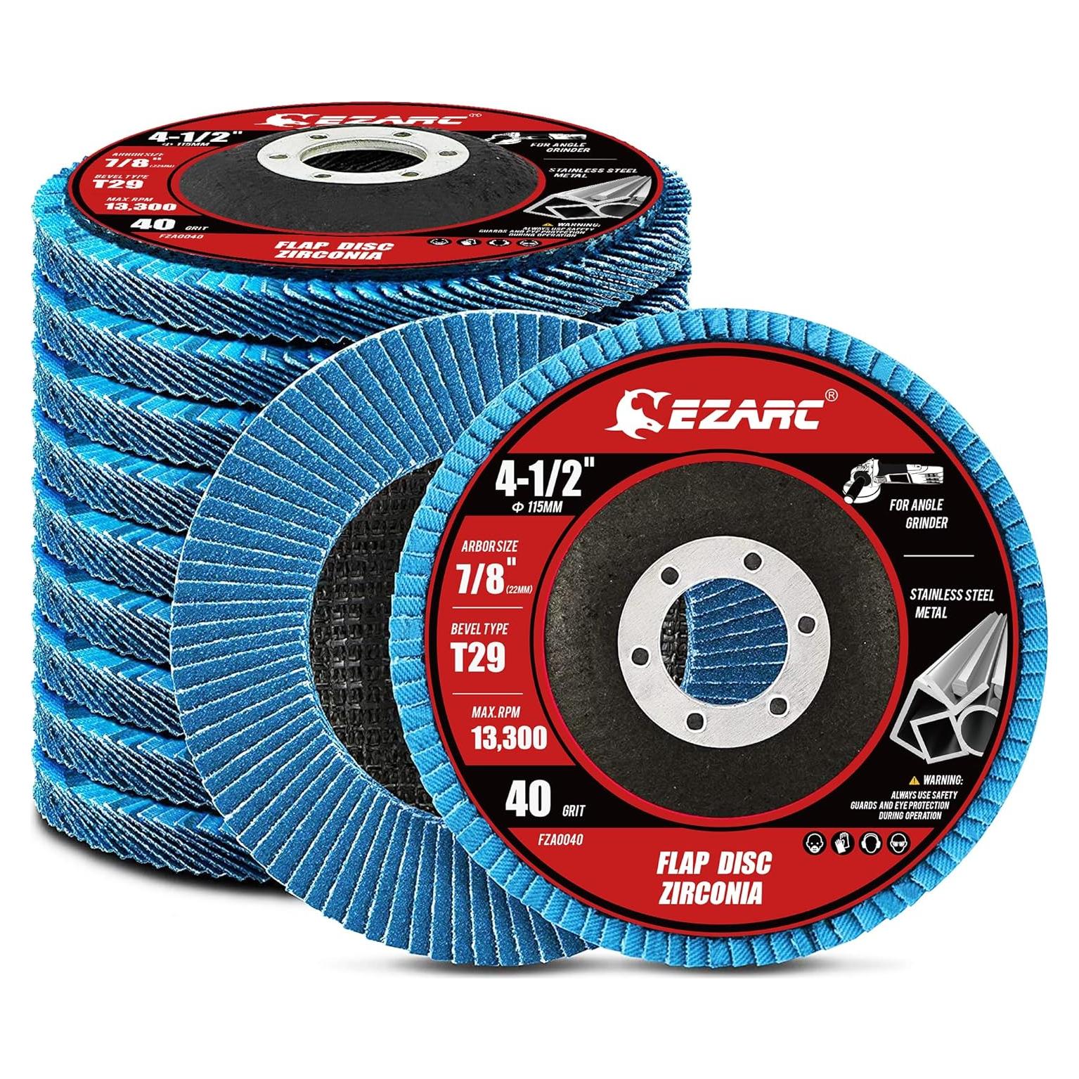 Discos de Aletas EZARC 40 Granos 11.4 cm para Metal y Madera