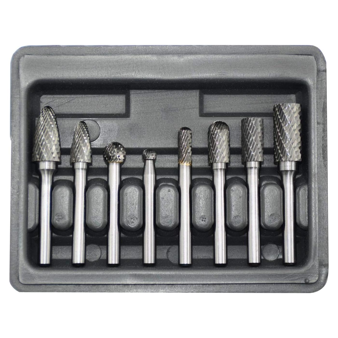 Juego de Fresas de Carburo 8pcs Asieg Tool Doble Corte