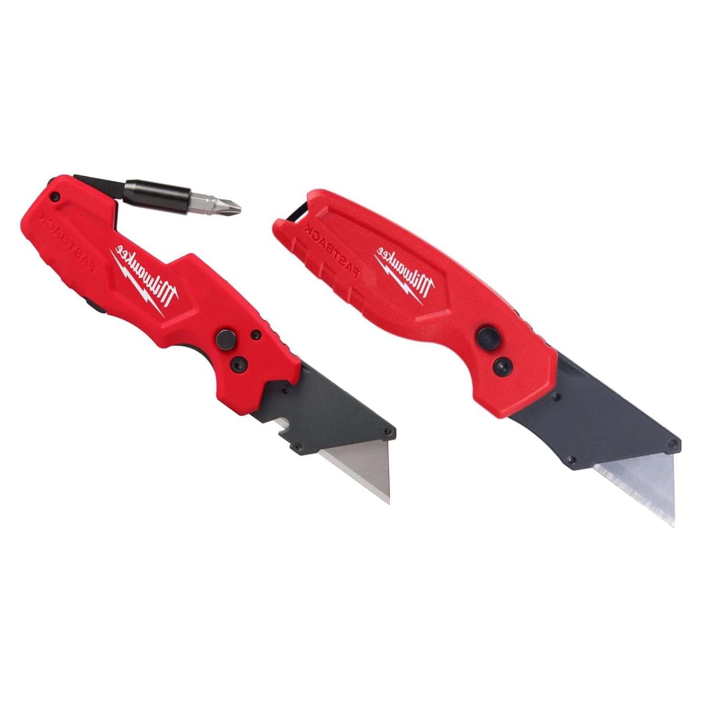 Cuchillo Utilitario Milwaukee 2 Piezas Plegable 6-en-1 Rojo