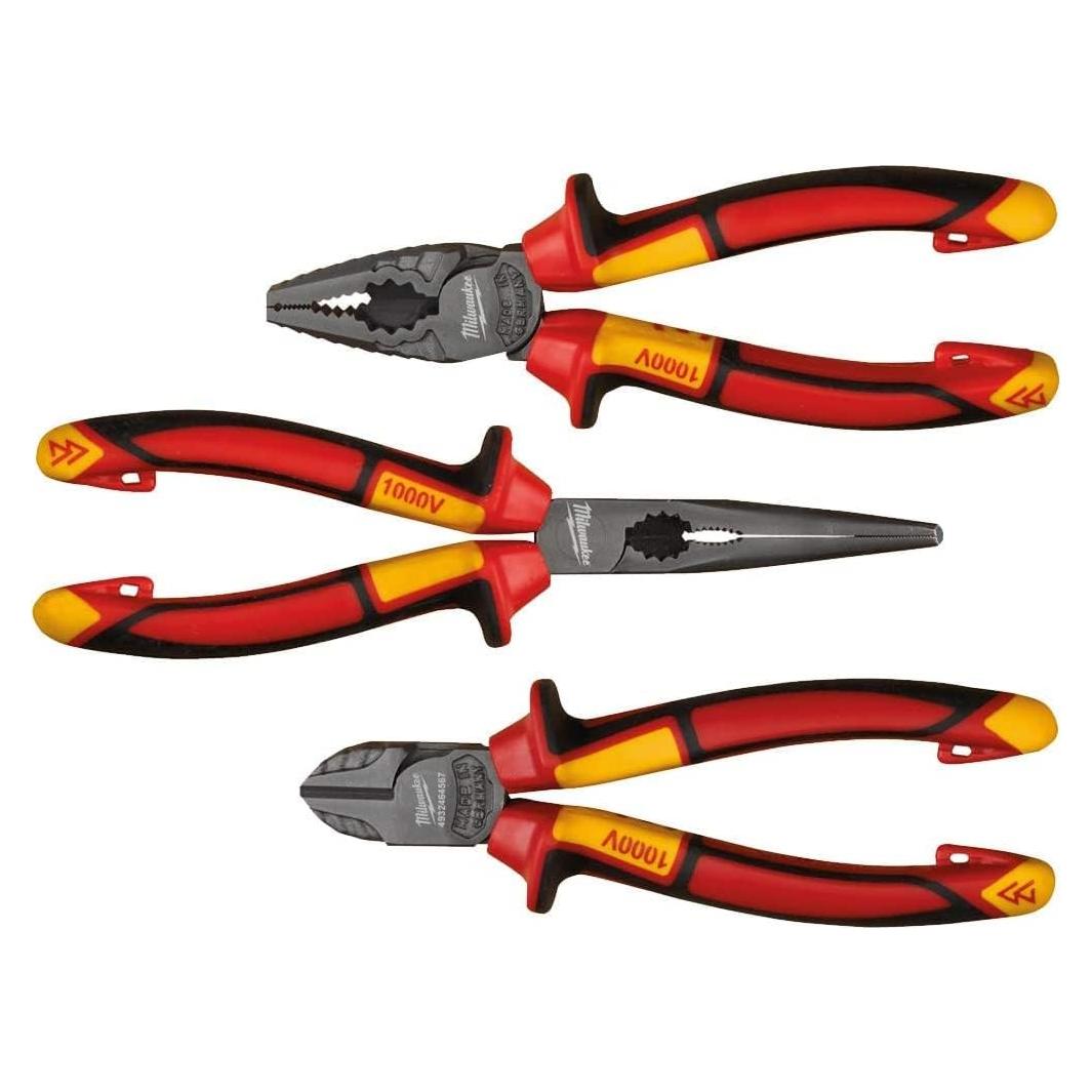 Juego de Alicates VDE Milwaukee 3 Piezas 1000V Rojo