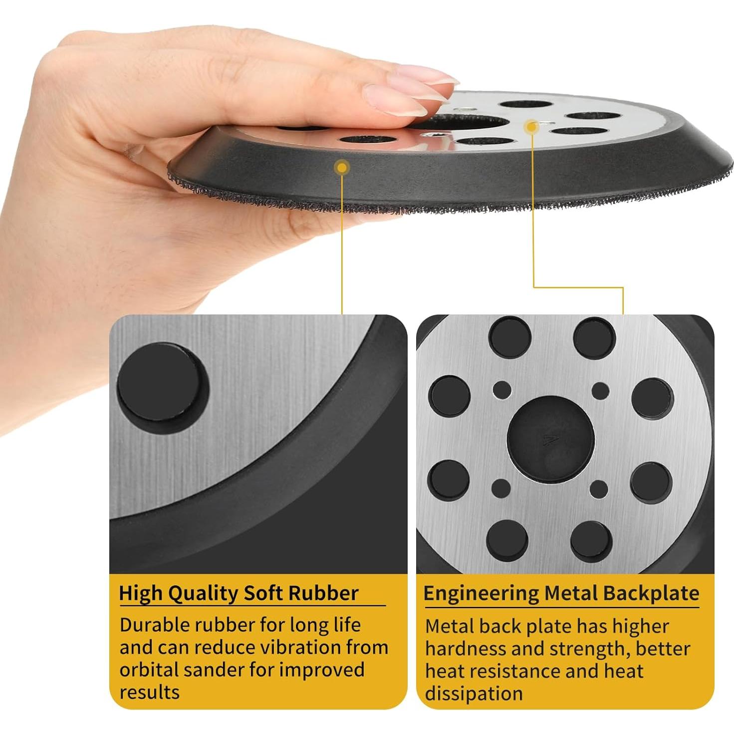 Pad de Lijado Milwaukee 5" 2 Piezas con Gancho y Bucle