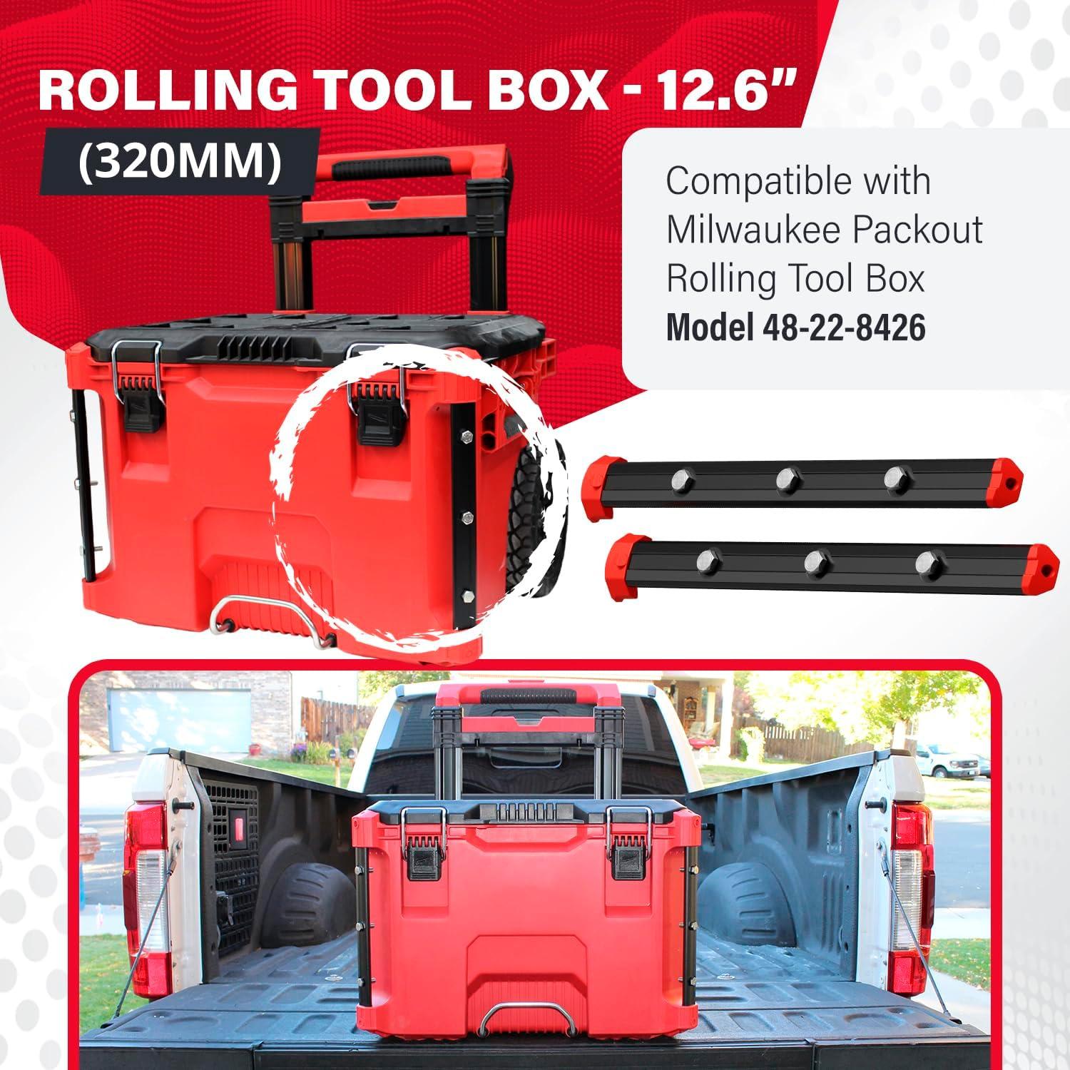 Rieles Alpha para Milwaukee Packout 320mm - Negro