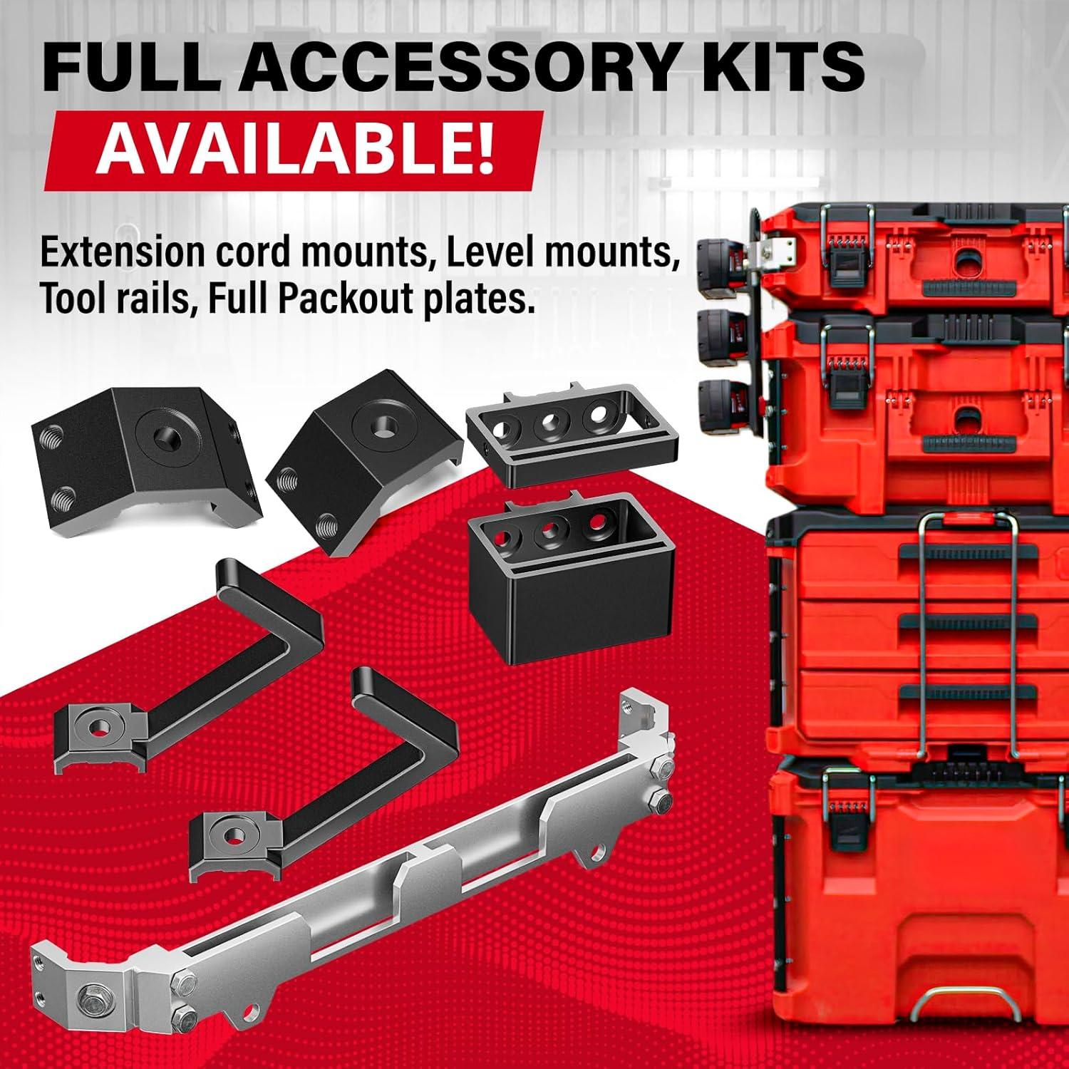 Rieles Alpha para Milwaukee Packout 320mm - Negro