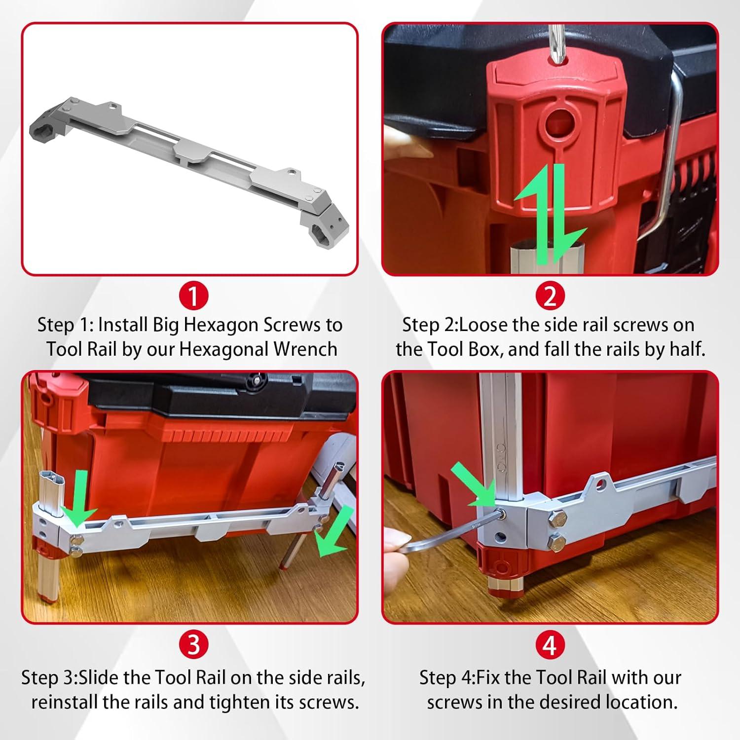 Soporte de Riel para Herramientas Fybemax Compatible Milwaukee