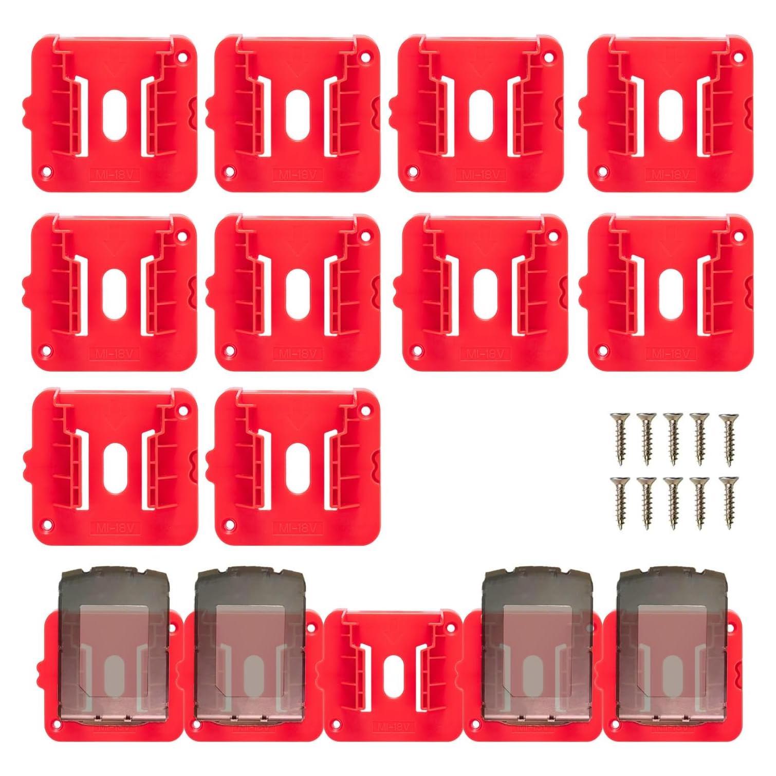 Paquete de 10 Soportes de Batería WeToolGoo M18 18V Rojo