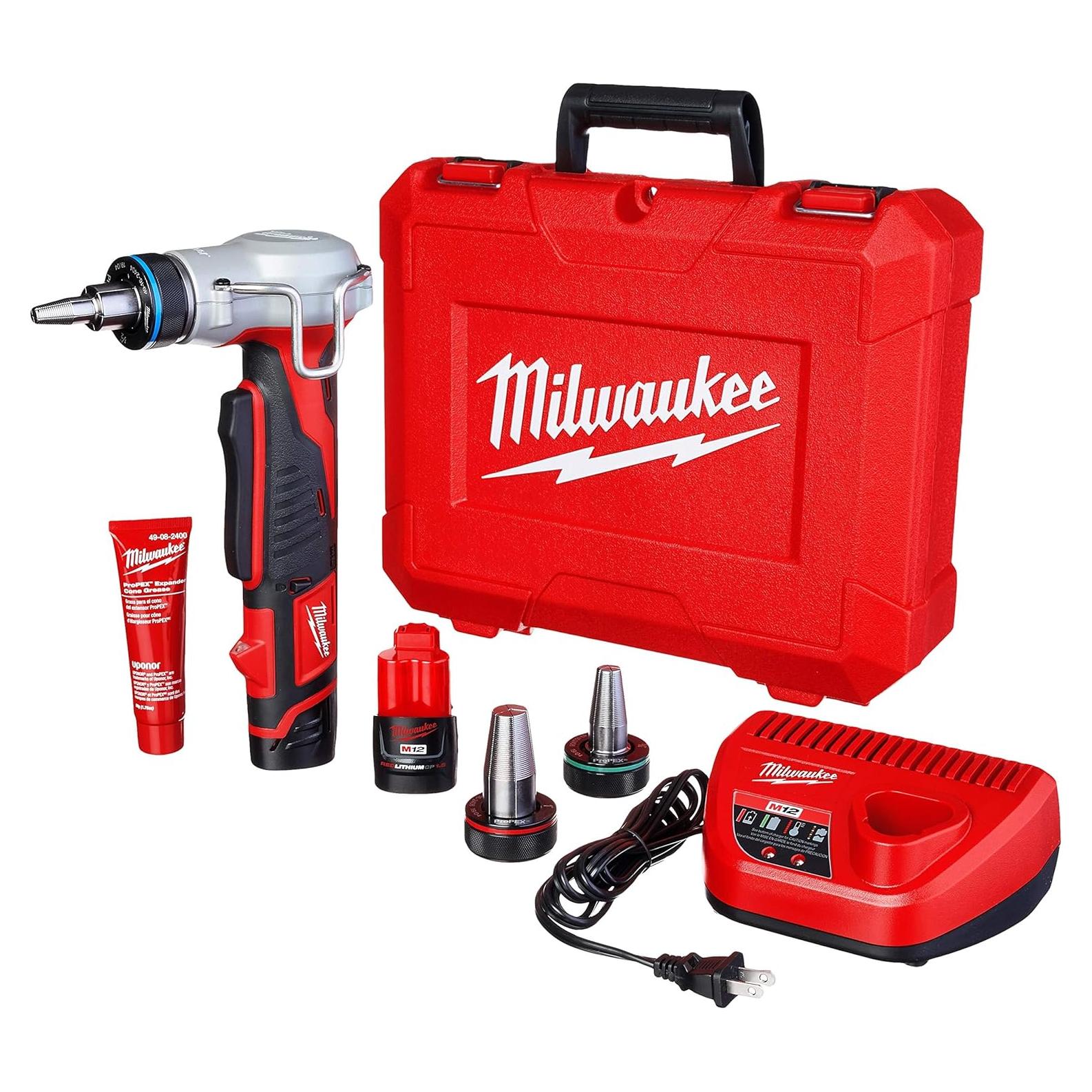 Kit Expansión PEX M12 Milwaukee 3 Cabezas y Baterías