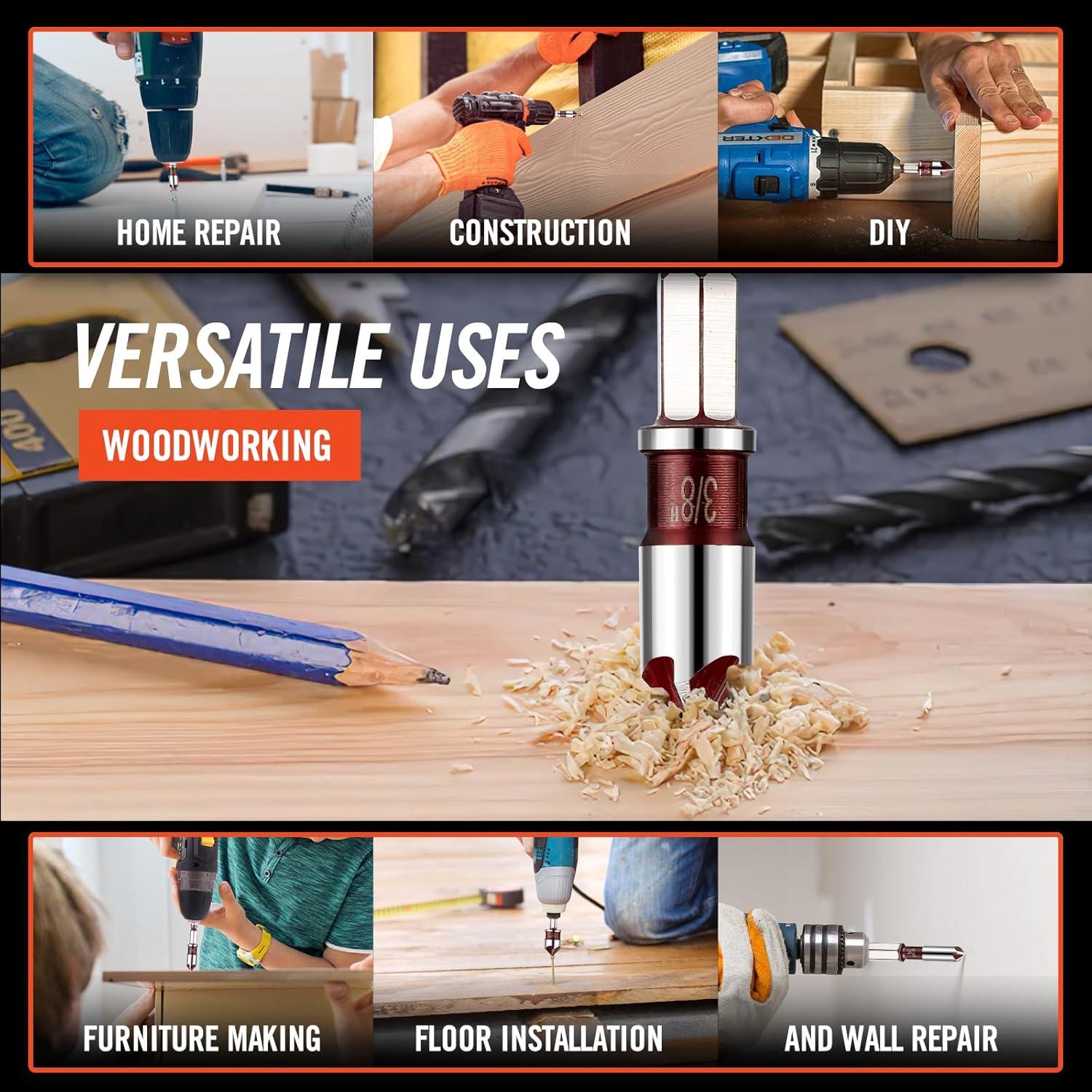 Juego de Brocas Avellanado Pylevemv 5 Piezas 1/4 a 3/4