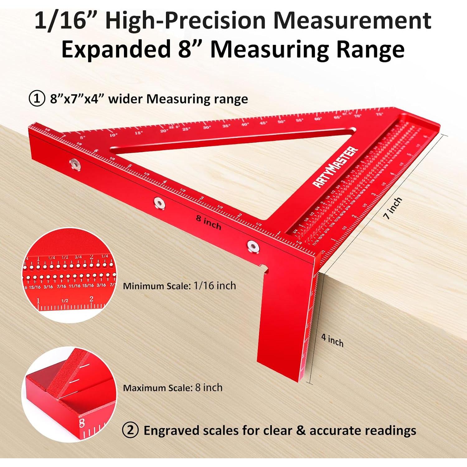 Regla Multi-Angulo 3D ArtyMaster WT103B 20x17cm Precisión