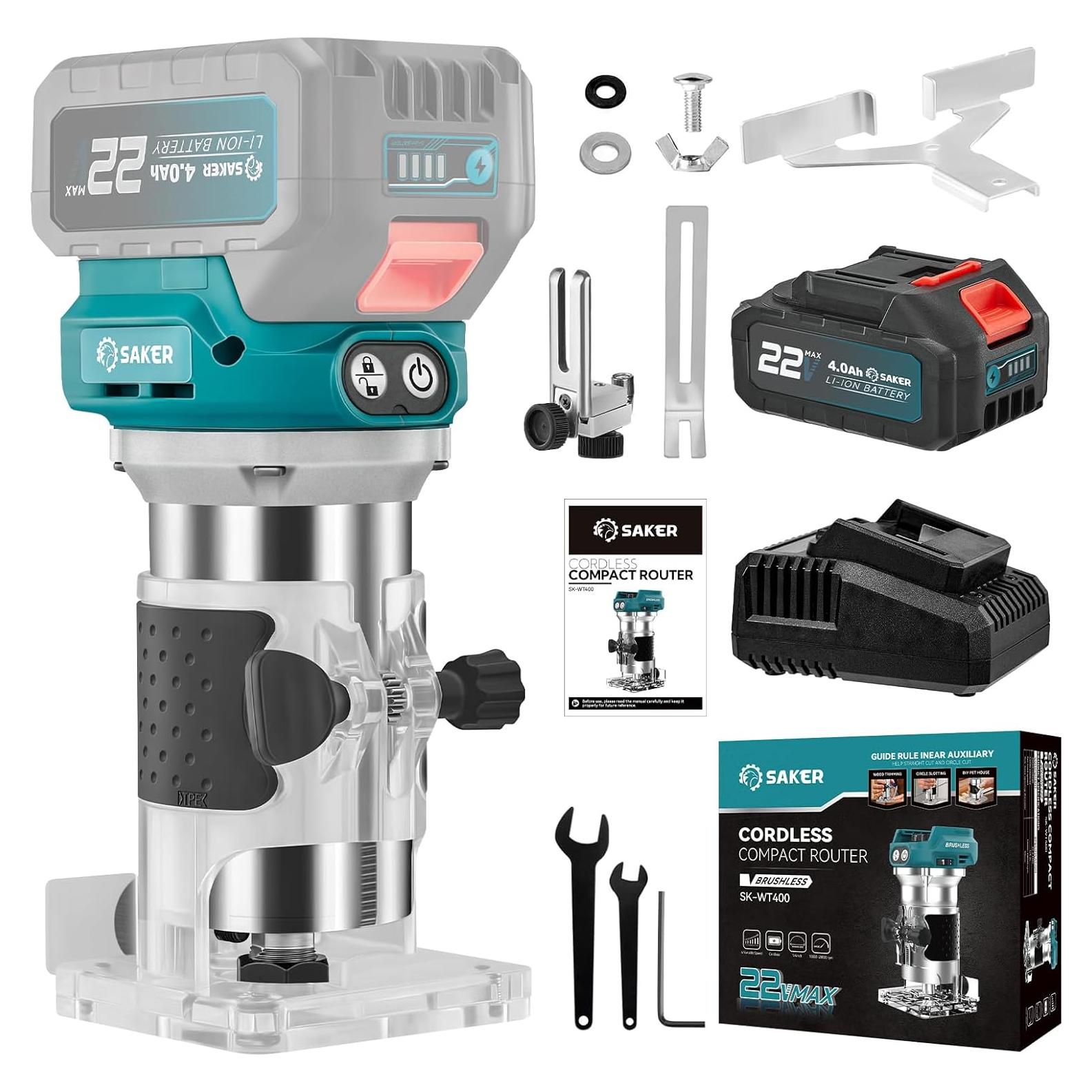 Router Sin Cable Saker SK-WT400 20V Compacto para Madera