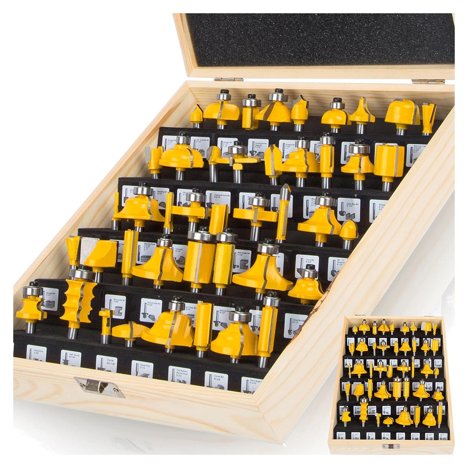 Conjunto de Brocas de Router OLETBE 43 Piezas 6,35 mm