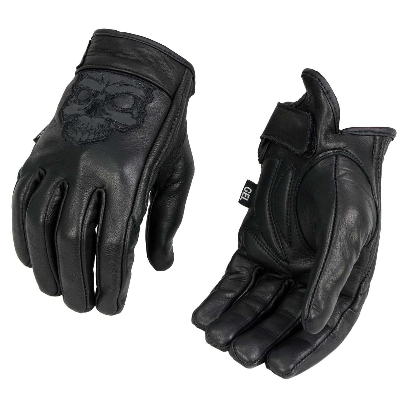 Guantes de Moto Milwaukee Leather MG7570 Cuero Negro con Gel