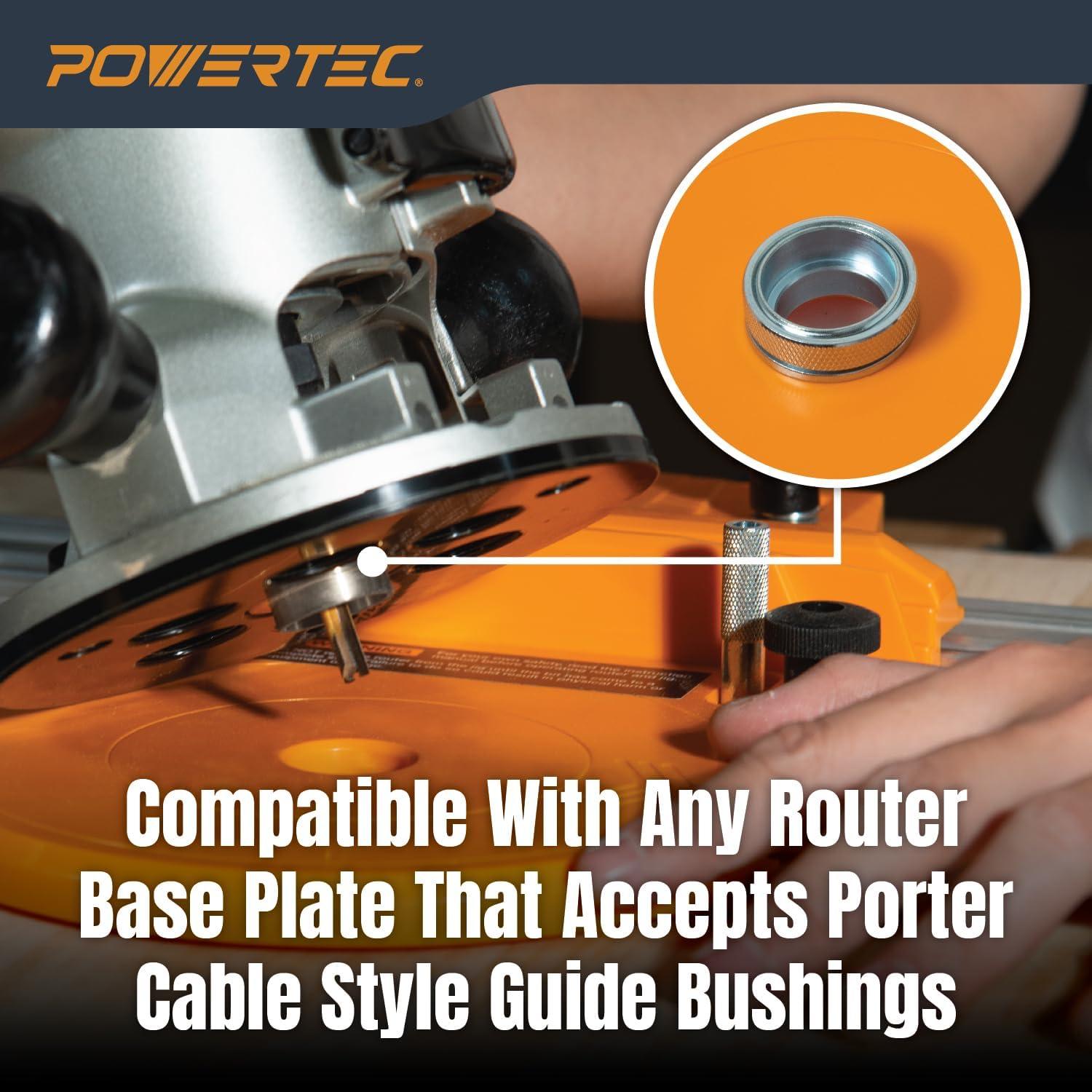 POWERTEC Router Dado Jig for Precision Dado Cuts | Adjustable Fence, Built-In Dust Collection | Compatible with POWERTEC & Most Major Brand Guide Rails, Edge Clamps, and Routers (71923)