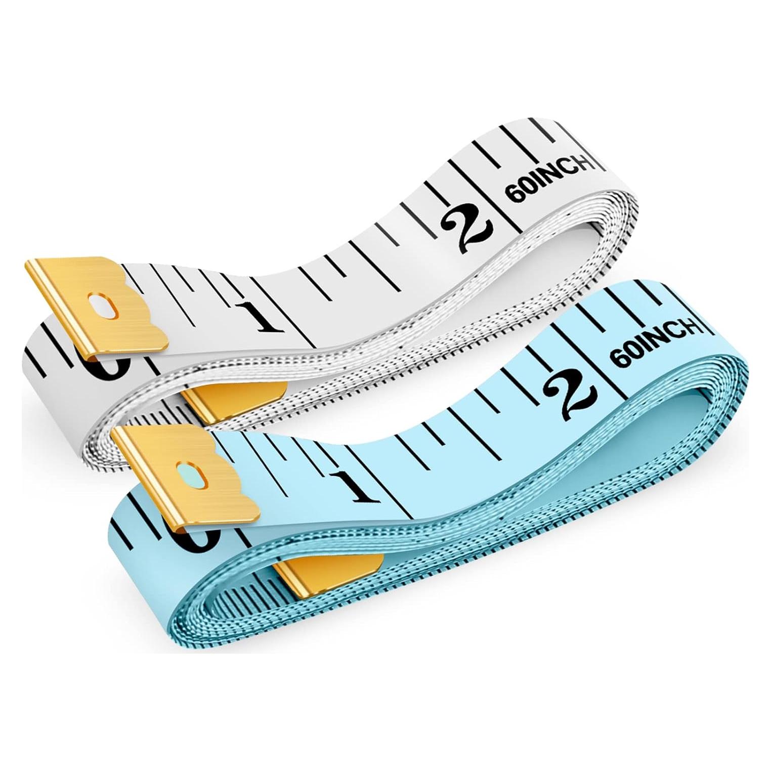 Cinta Métrica iBayam 150 cm Doble Cara 2 Paquete Blanco Azul