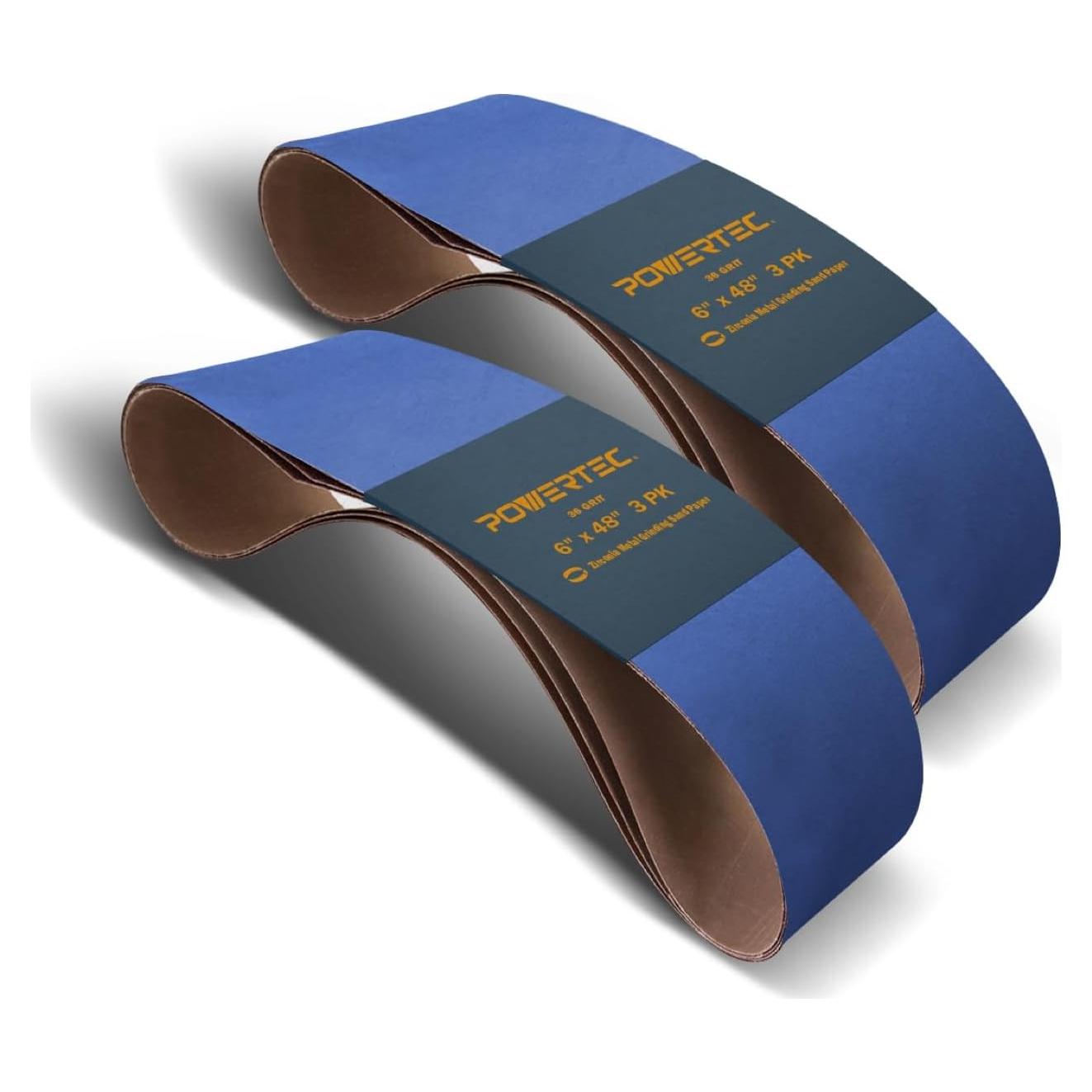 Banda de Lijado POWERTEC 6x122 cm 36 Grit 6 Piezas