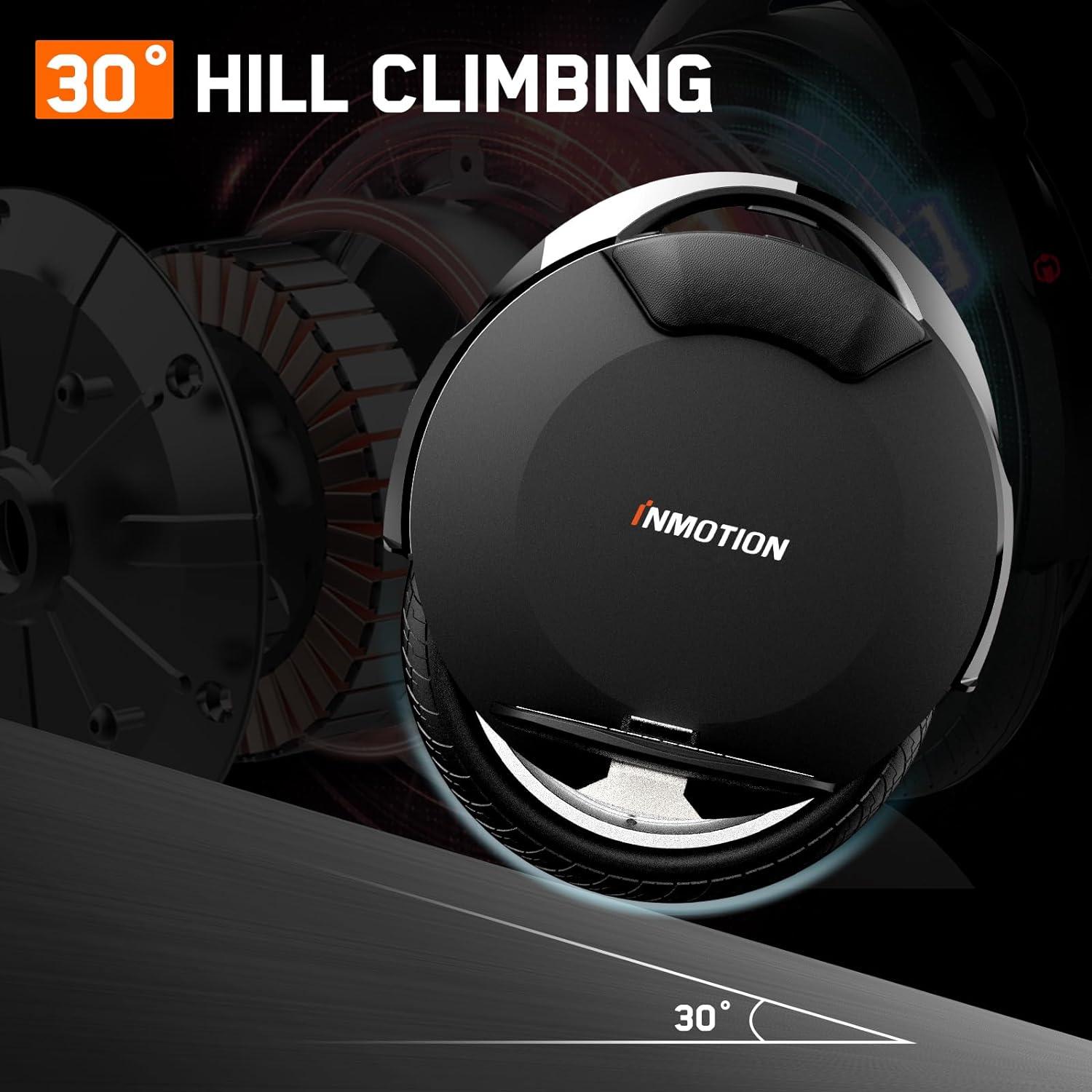 INMOTION V8S Electric Unicycle One Wheel Self Balancing Scooters for Adults,16 Inch Smart Electric Monowheel with 22 MPH, 30° Climbing Capacity & 47 Miles Mileages