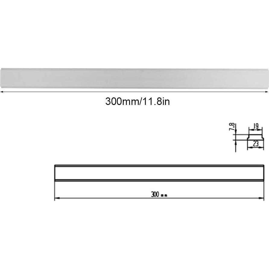 Riel T-Bar FTVOGUE 300mm de aluminio para carpintería