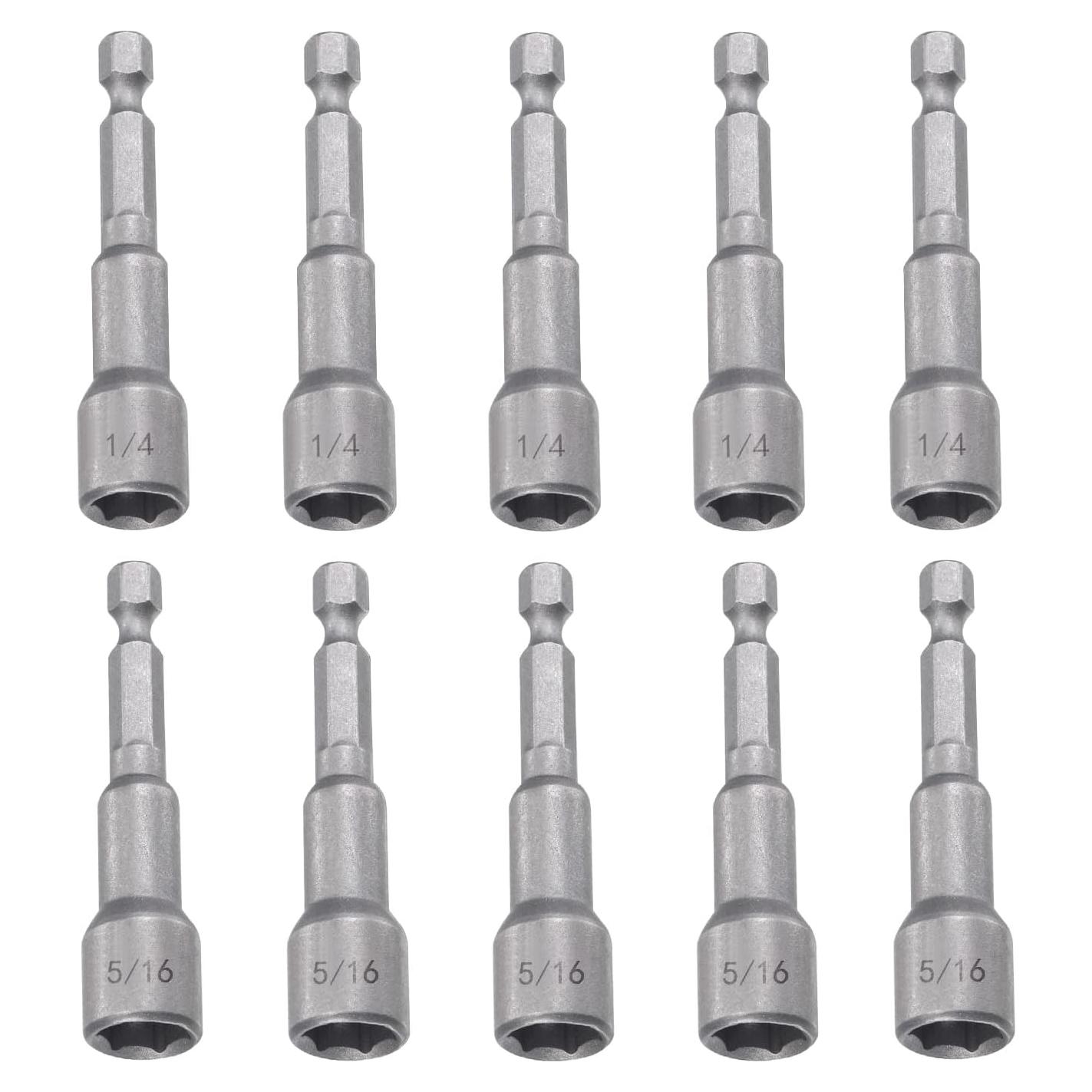 Juego de Brocas de Tuerca 10 Piezas SeonFook 1/4 y 5/16