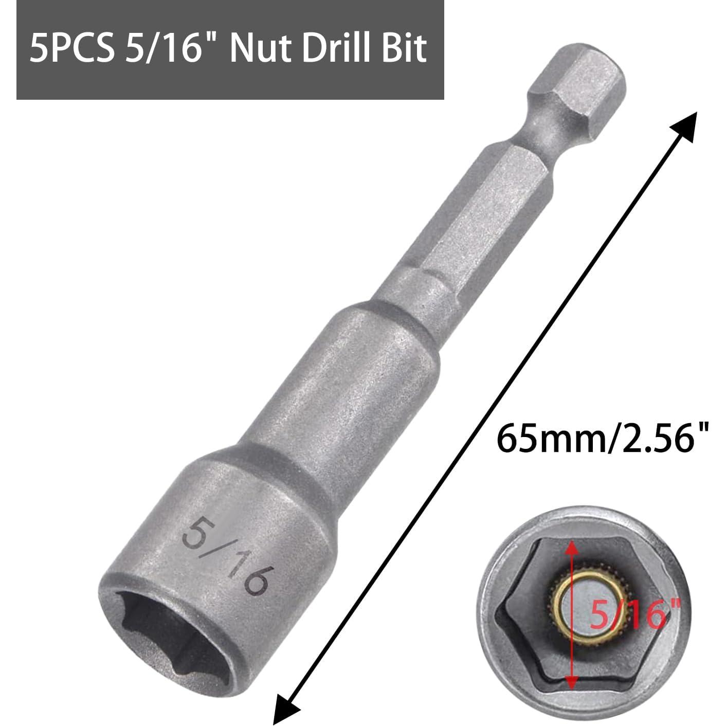 Juego de Brocas de Tuerca 10 Piezas SeonFook 1/4 y 5/16