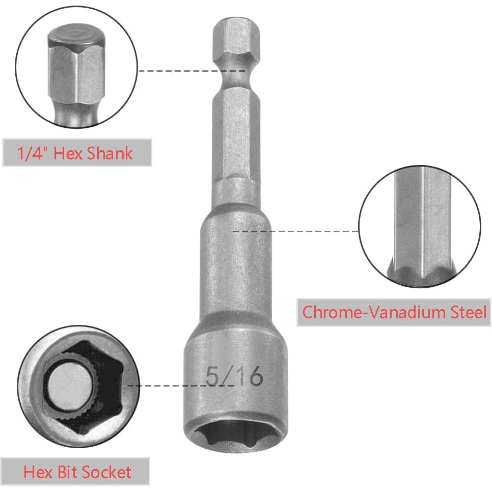 Juego de Brocas de Tuerca 10 Piezas SeonFook 1/4 y 5/16